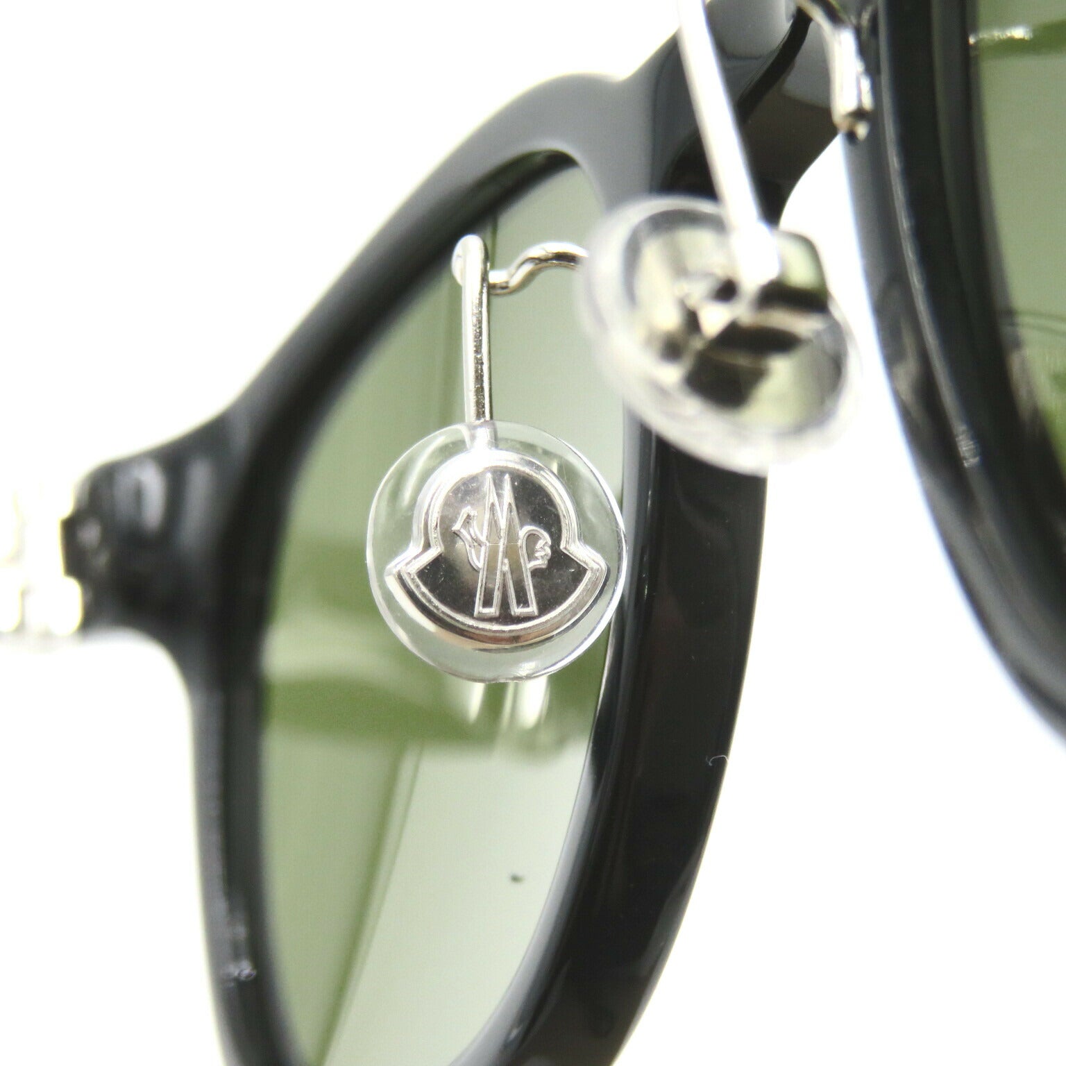 Moncler Plastic Sunglasses Black Green Lens