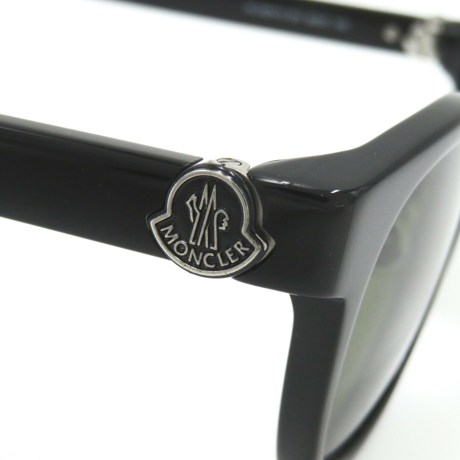 Moncler Plastic Sunglasses Black Green Lens