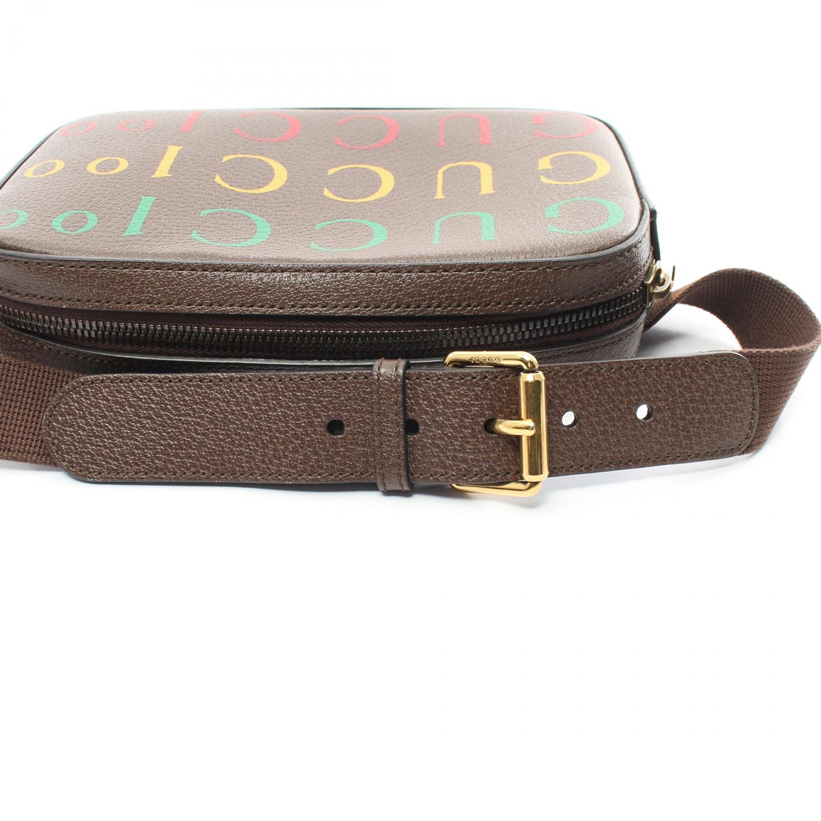 Gucci Leather Belt Bag Brown Multicolor 602695