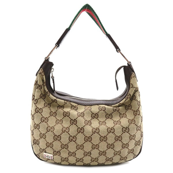 Gucci GG Canvas Web Horsebit Hobo Bag Canvas Crossbody Bag 146000 in Excellent condition