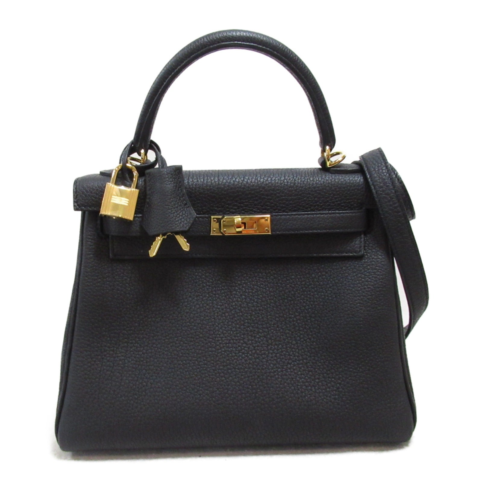 Hermes Kelly 25 Black Leather Handbag