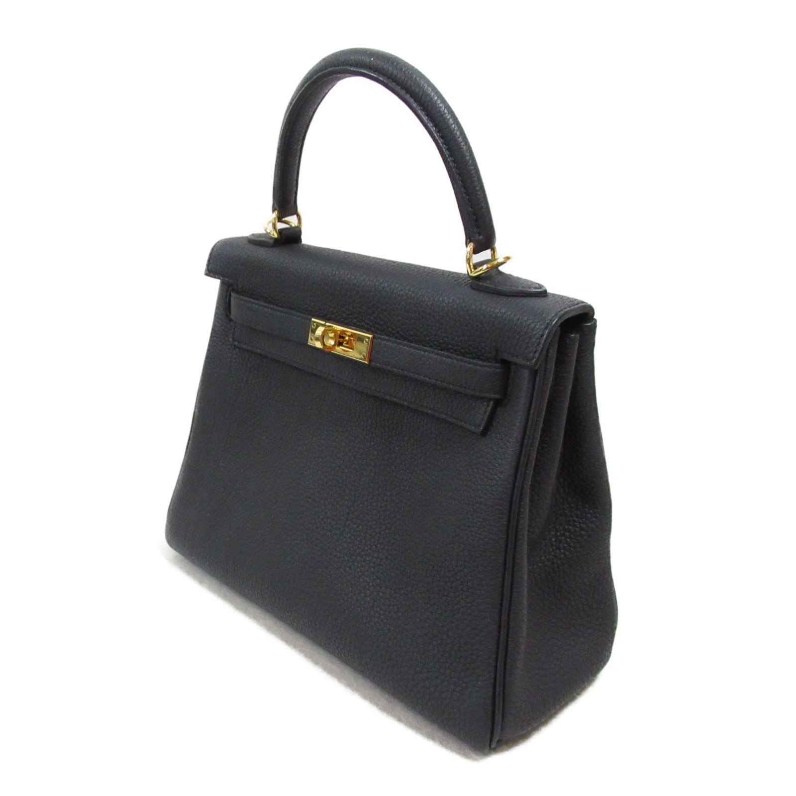 Hermes Kelly 25 Black Leather Handbag