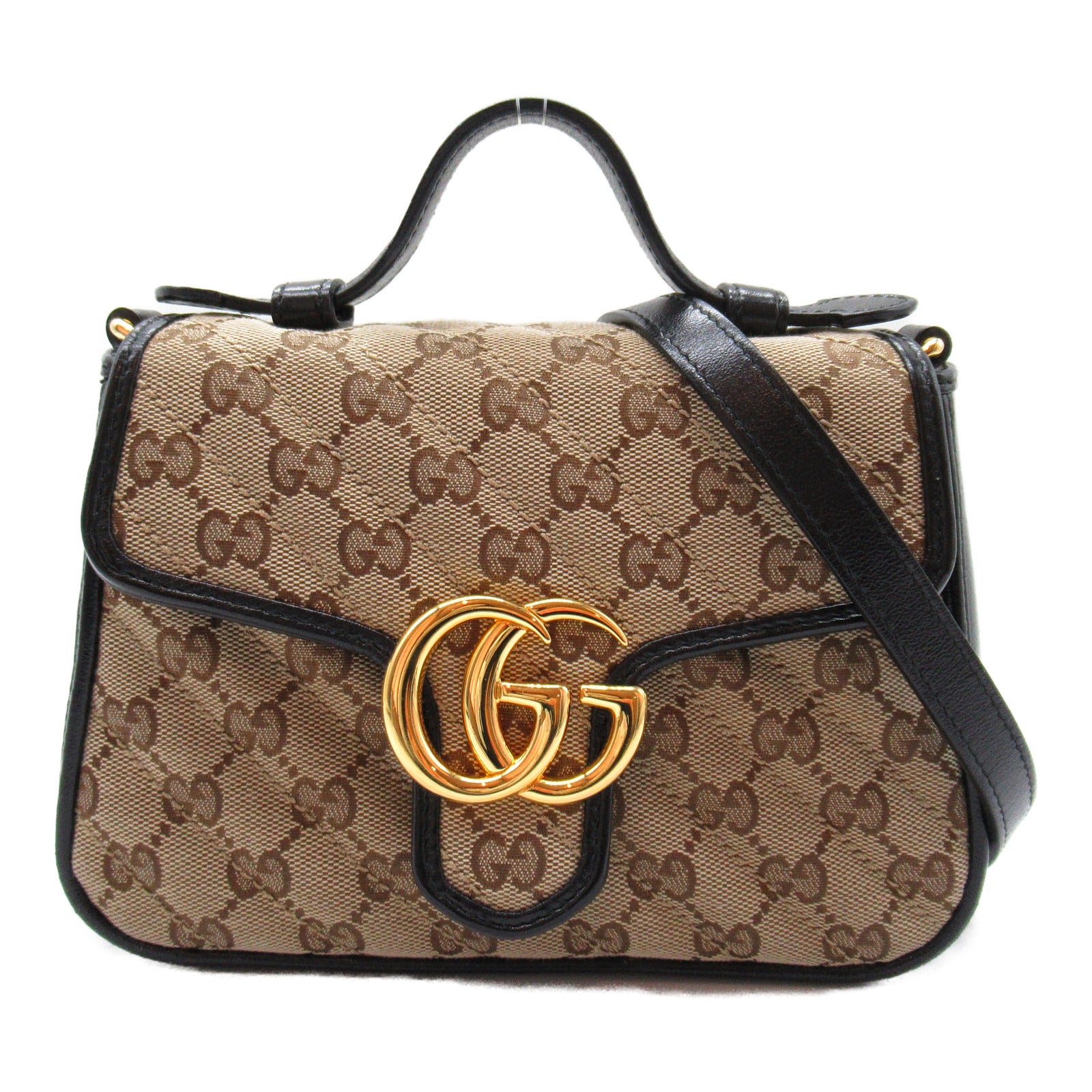 Gucci GG Marmont 2way Shoulder Bag Beige Black