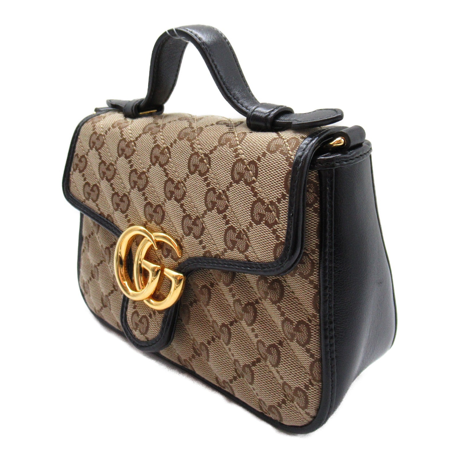 Gucci GG Marmont 2way Shoulder Bag Beige Black