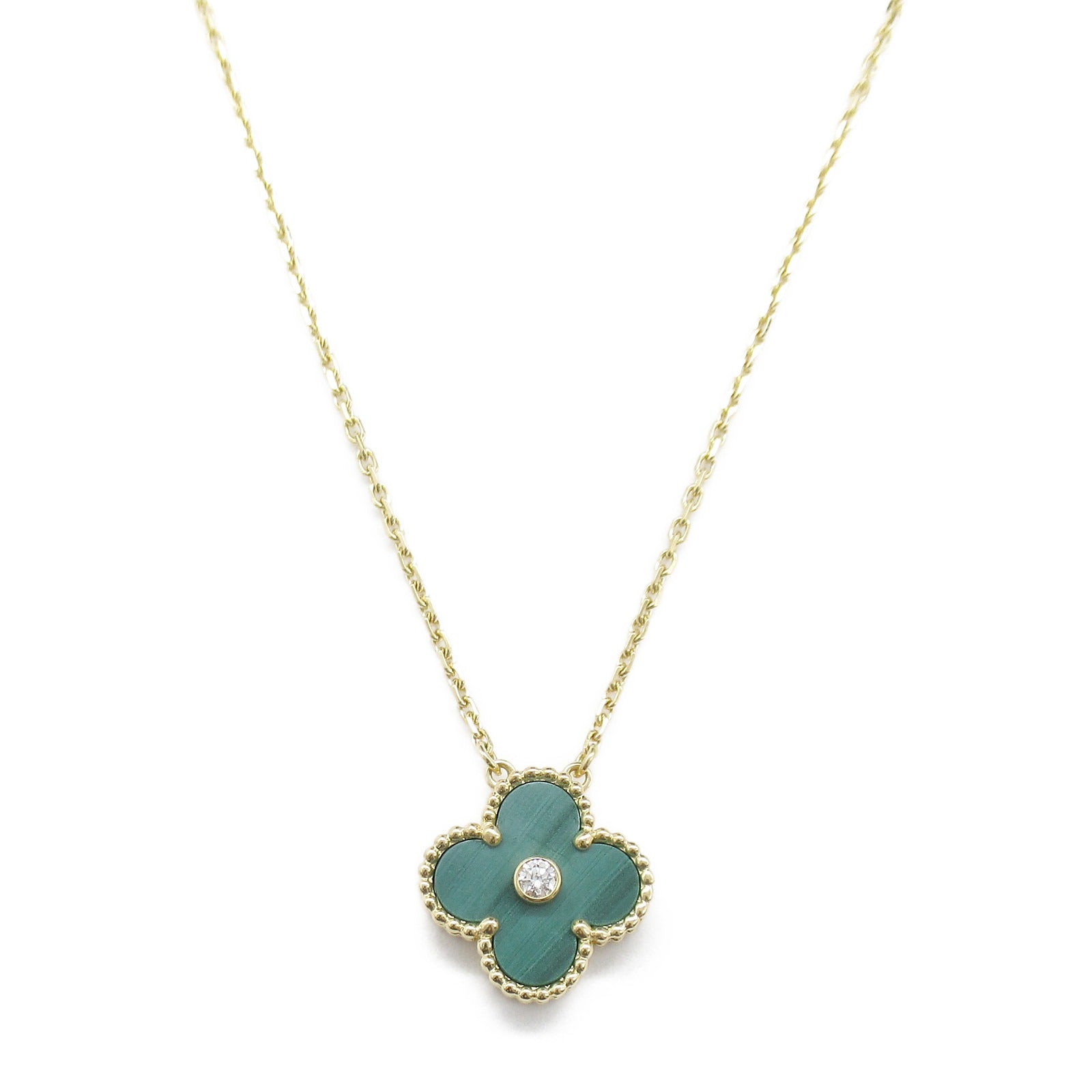 Van Cleef & Arpels Malachite Diamond K18 Necklace