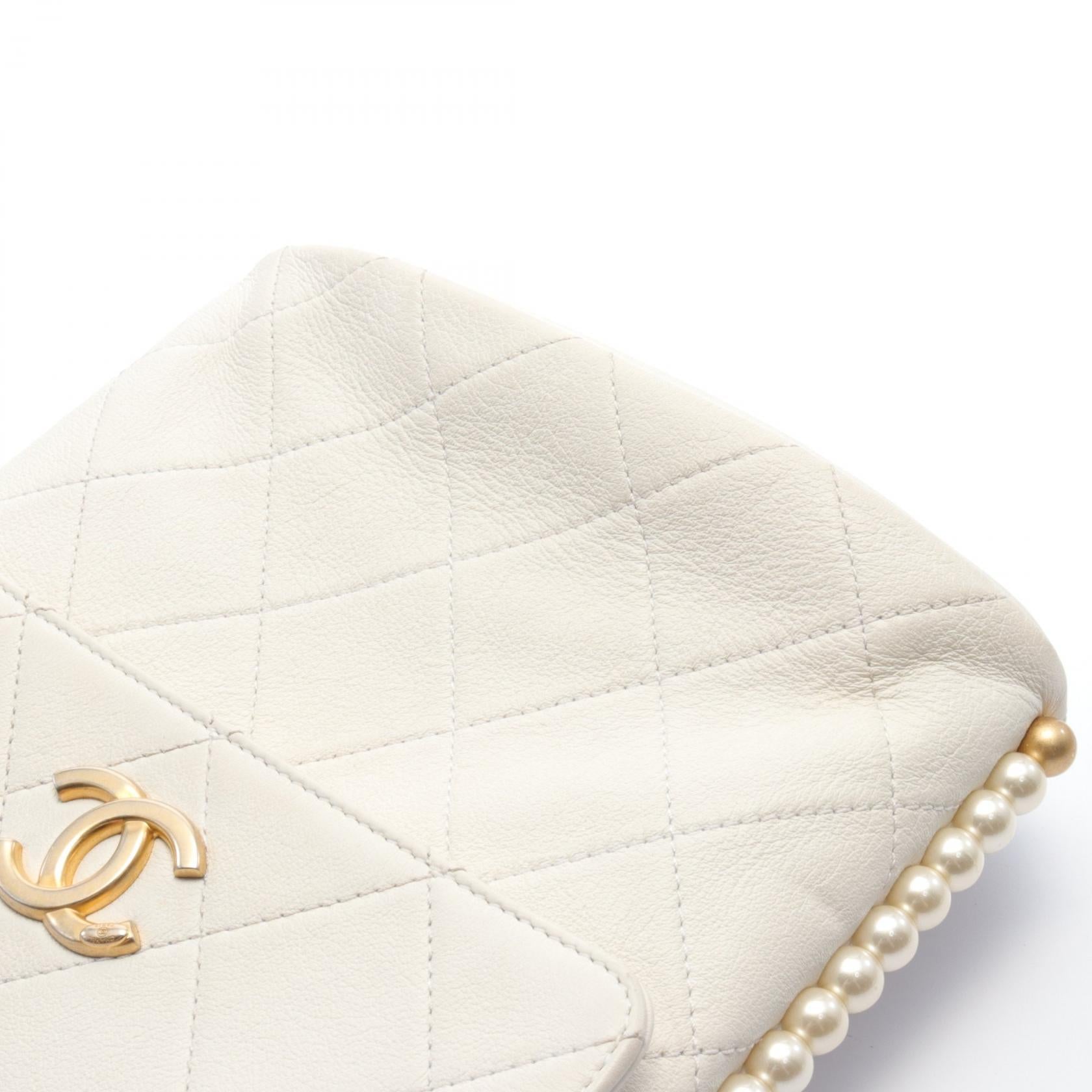 Chanel Matelasse Faux Pearl Leather Shoulder Bag