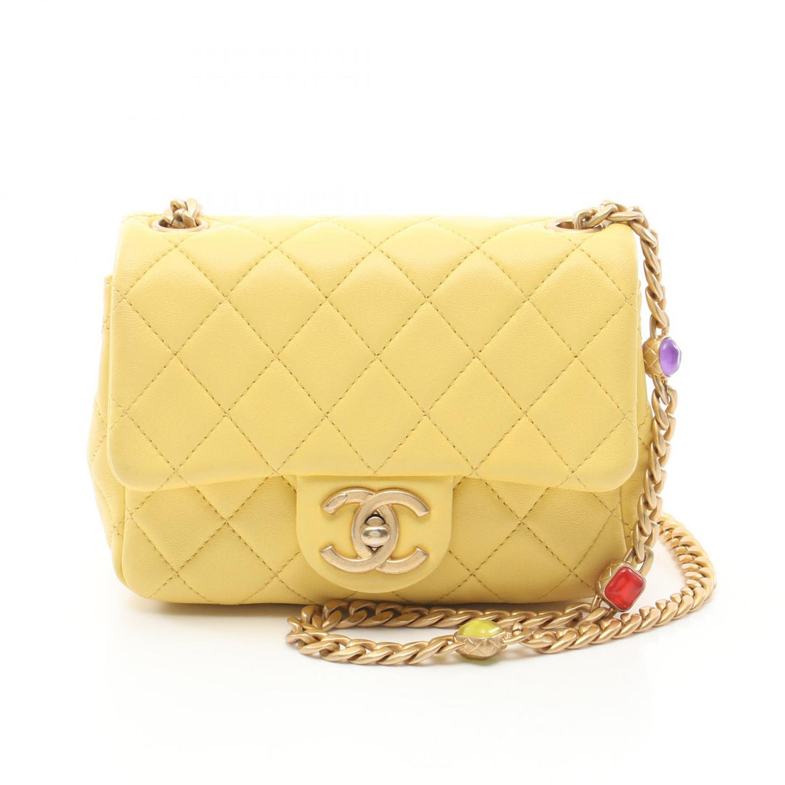 Chanel Matelasse Gripoix Shoulder Bag Yellow