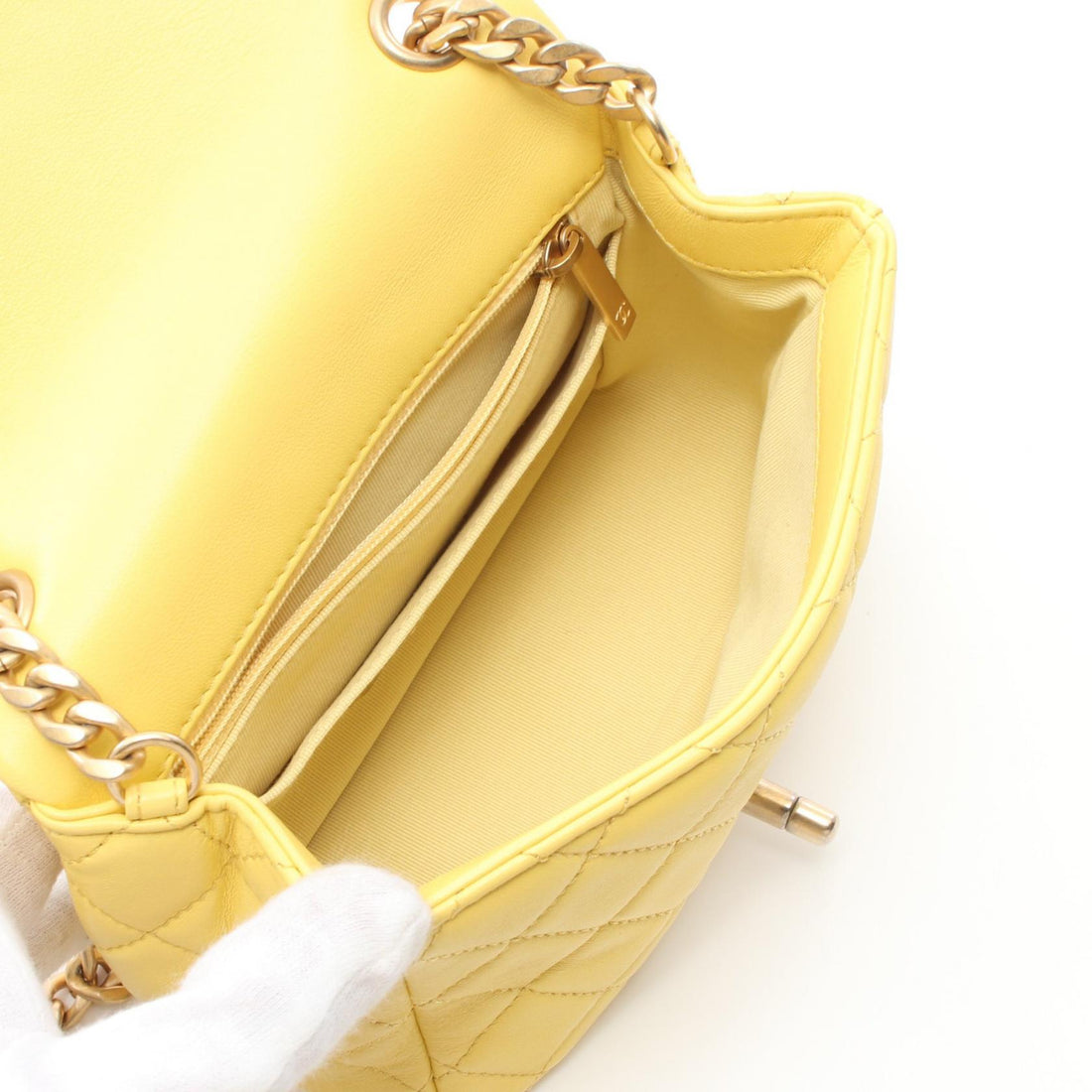 Chanel Matelasse Gripoix Shoulder Bag Yellow