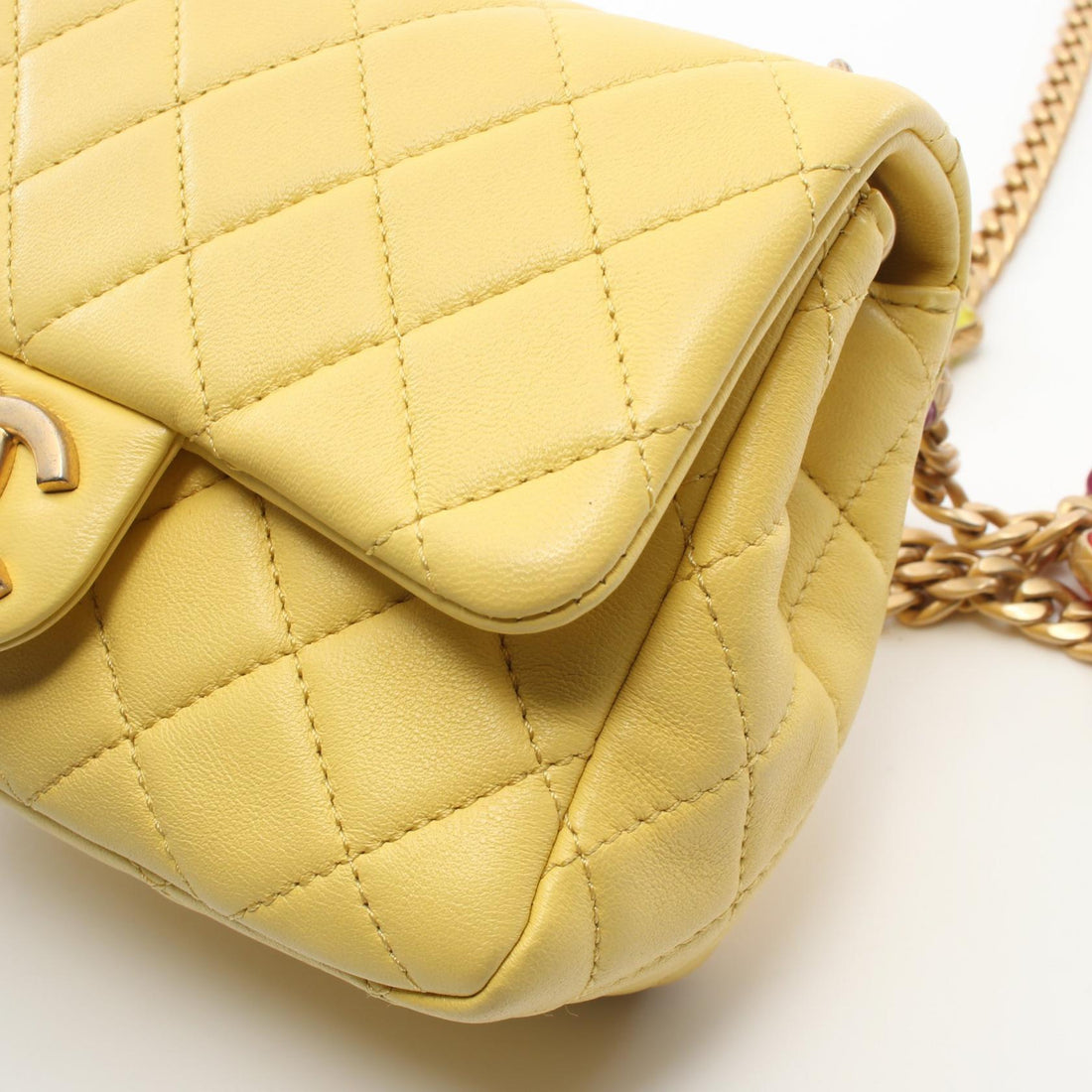 Chanel Matelasse Gripoix Shoulder Bag Yellow