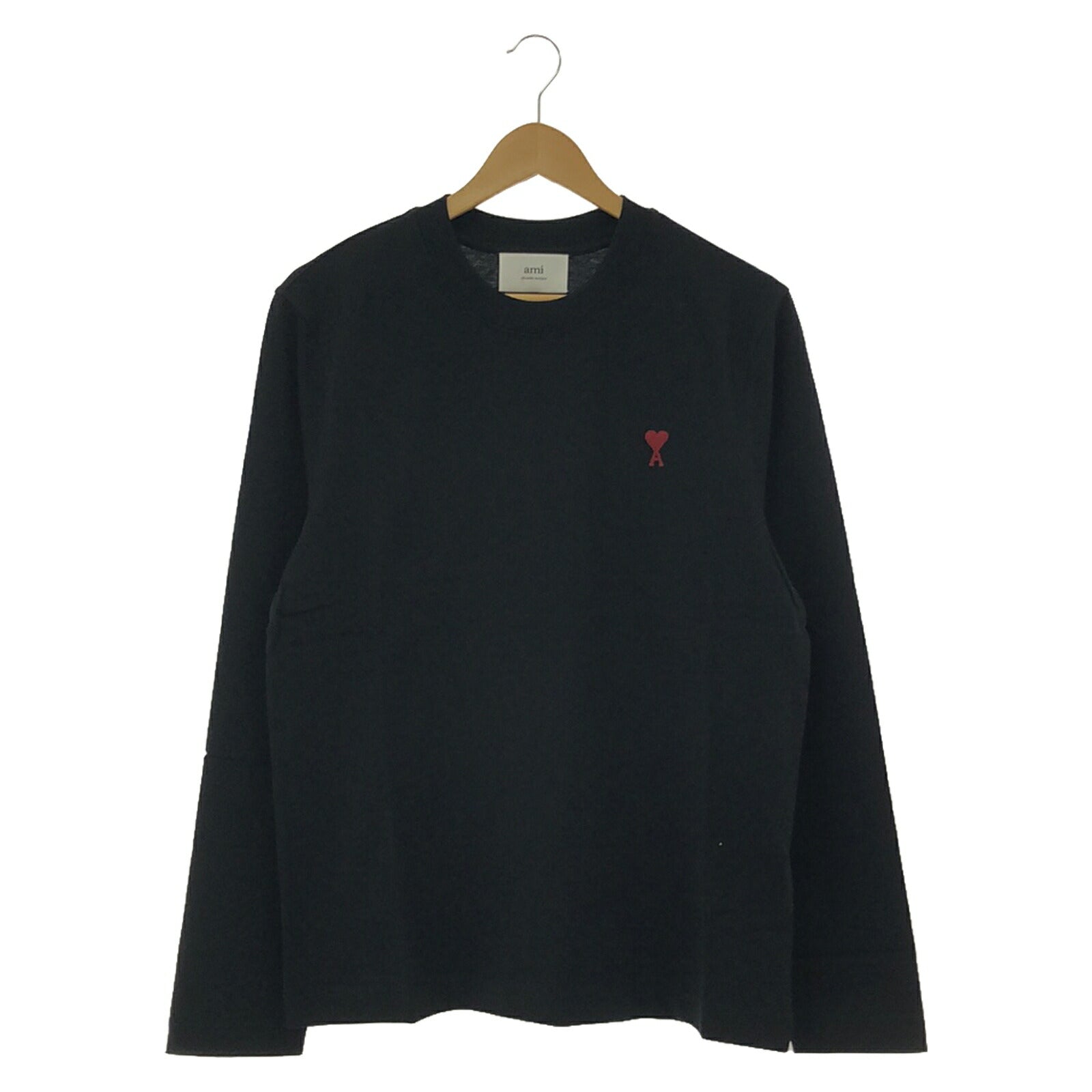 AMI Cotton Long Sleeve T-Shirt Black