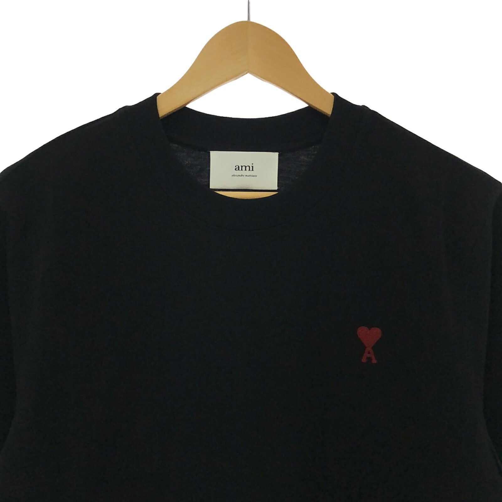 AMI Cotton Long Sleeve T-Shirt Black