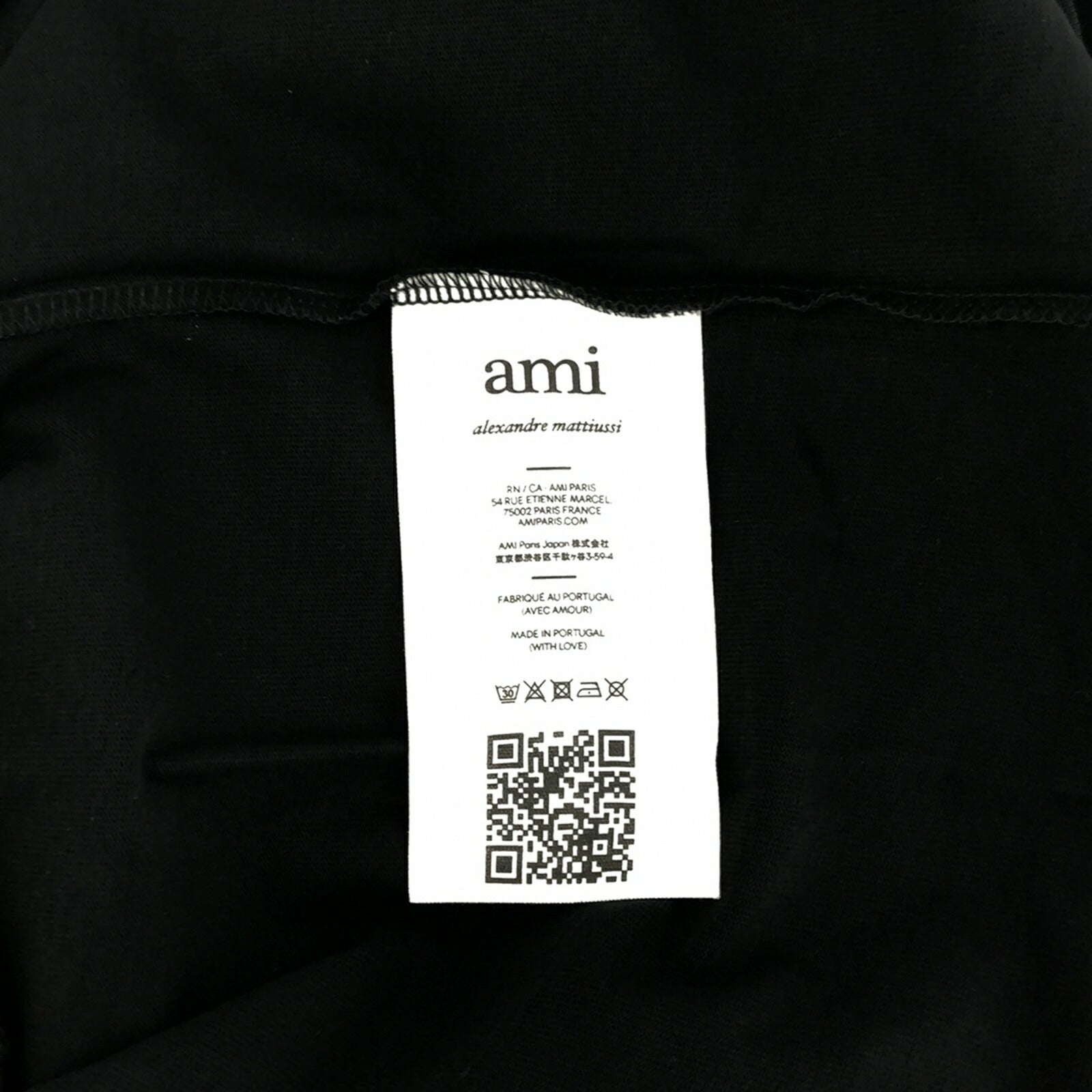 AMI Cotton Long Sleeve T-Shirt Black