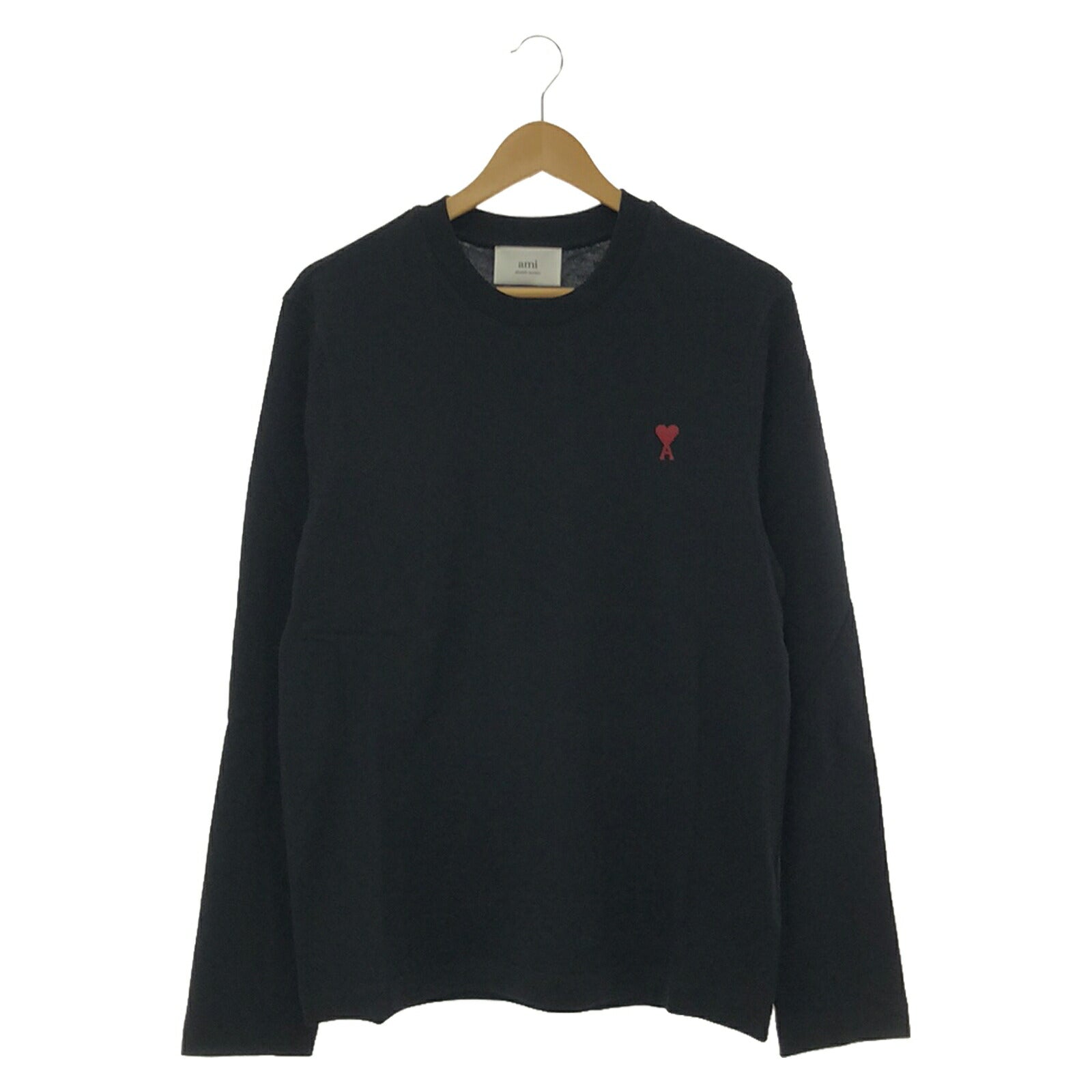 AMI Cotton Long Sleeve T-Shirt Black