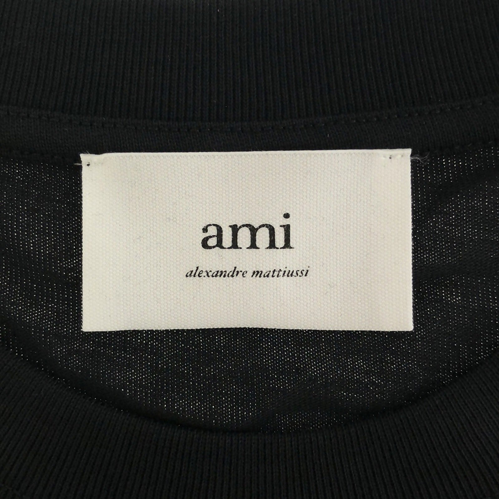 AMI Cotton Long Sleeve T-Shirt Black