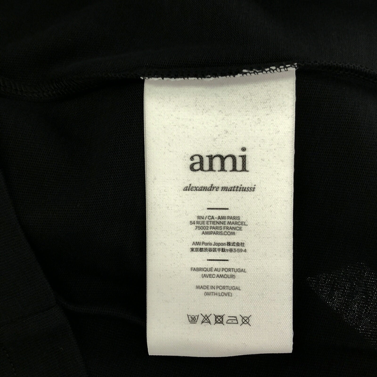 AMI Cotton Long Sleeve T-Shirt Black