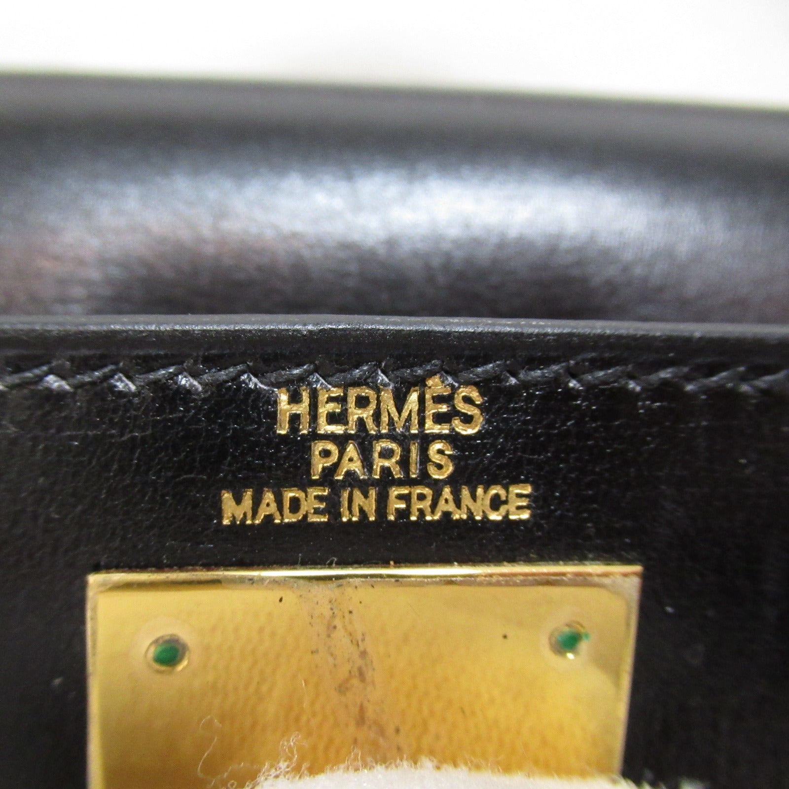 Hermes Kelly 28 Leather Handbag Black