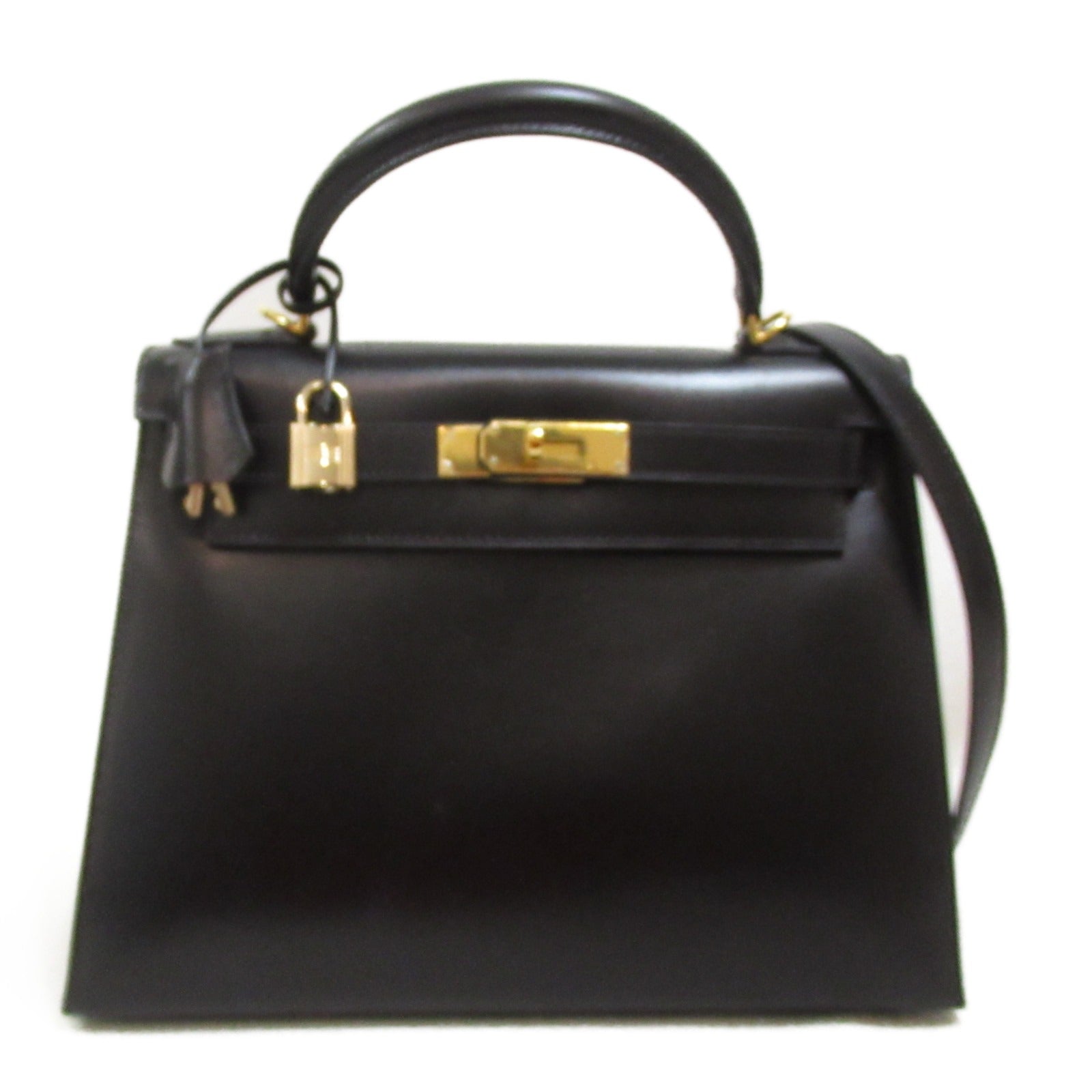 Hermes Kelly 28 Leather Handbag Black