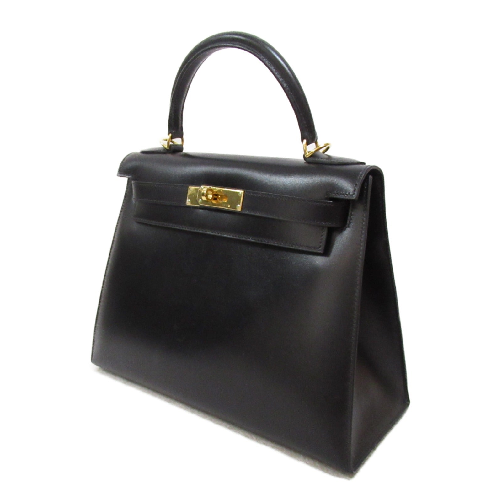 Hermes Kelly 28 Leather Handbag Black