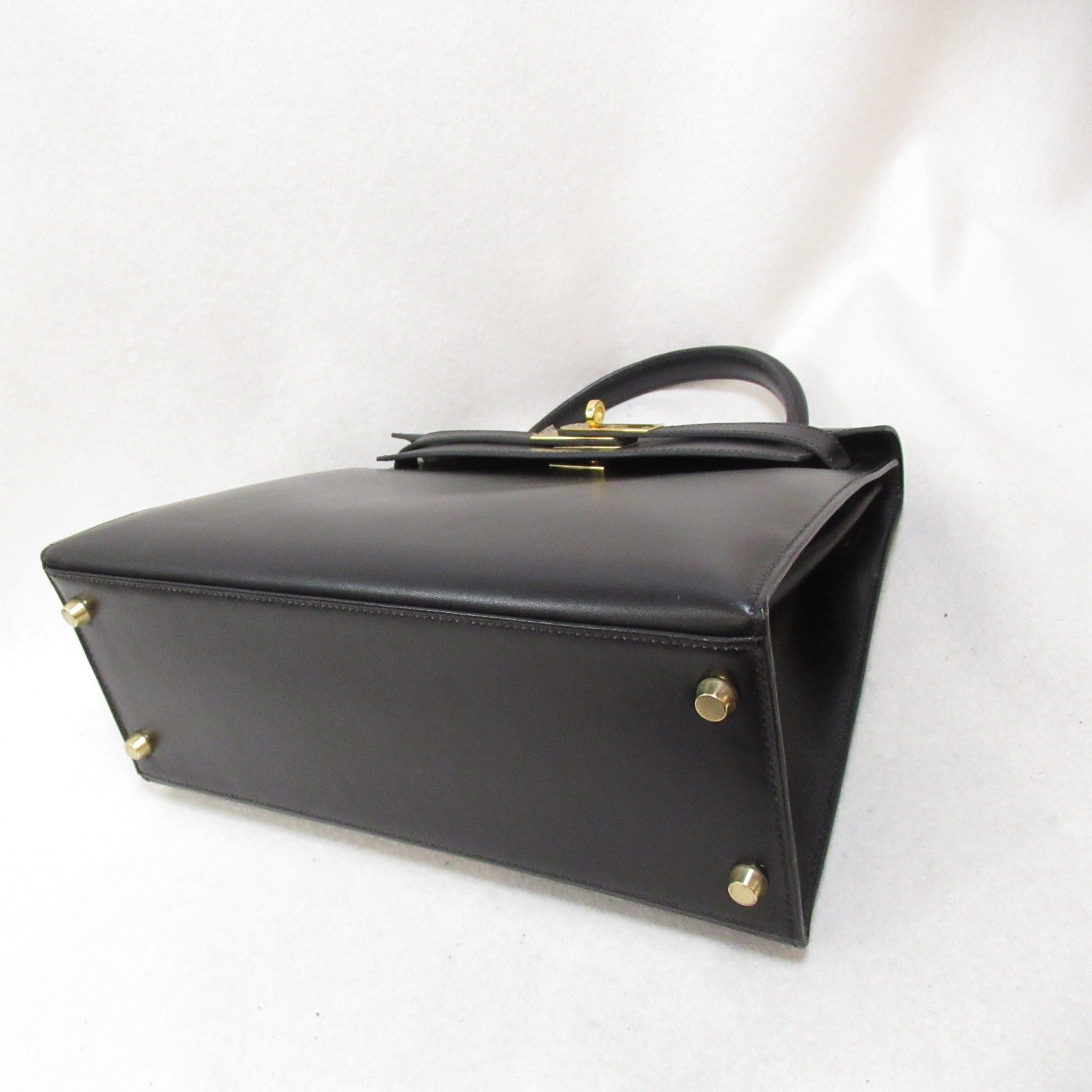 Hermes Kelly 28 Leather Handbag Black