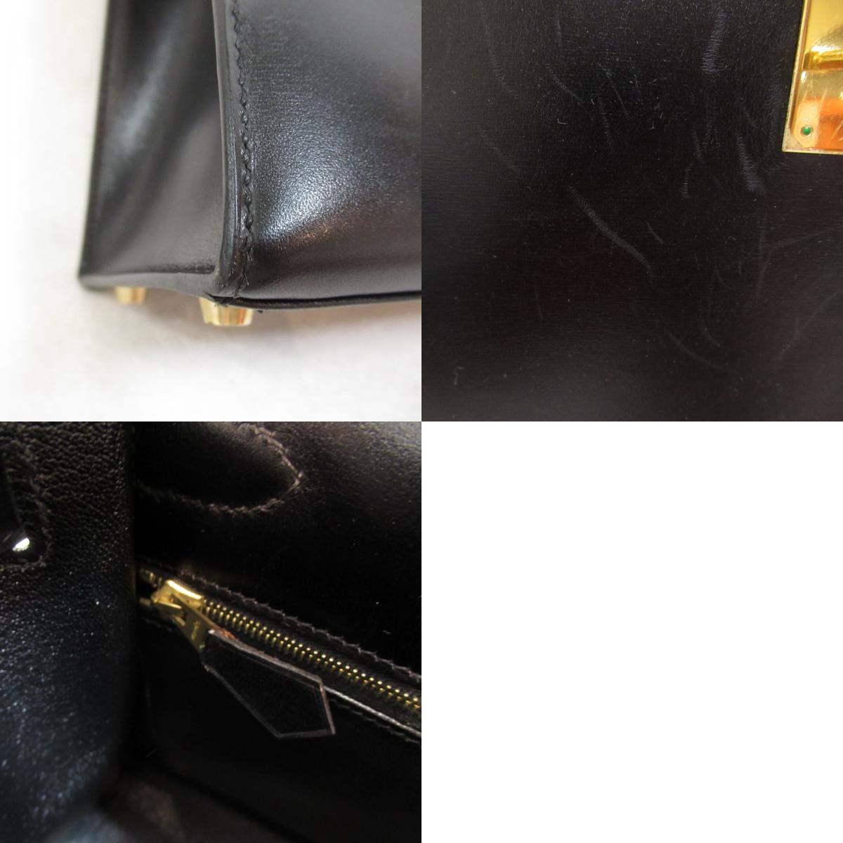 Hermes Kelly 28 Leather Handbag Black