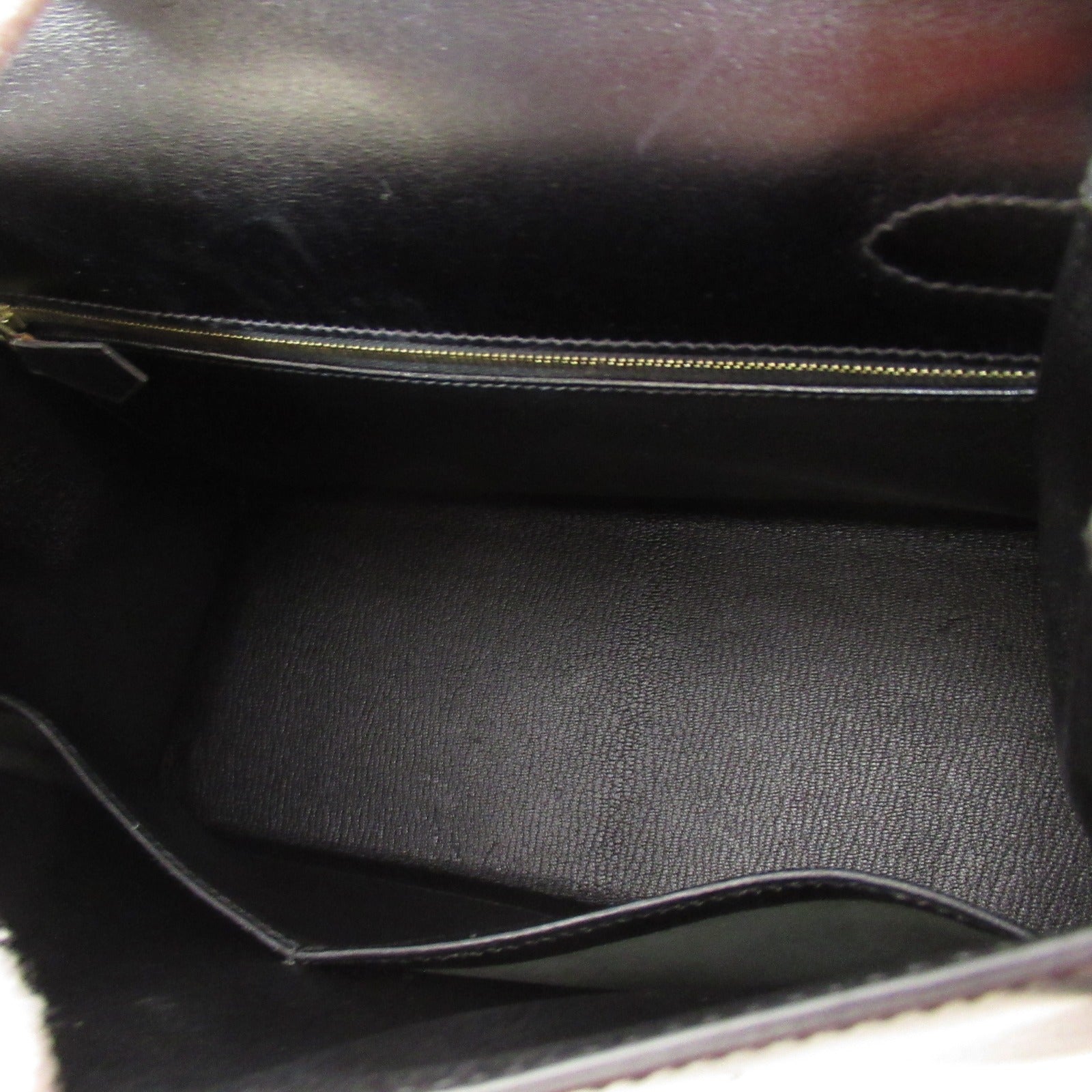 Hermes Kelly 28 Leather Handbag Black