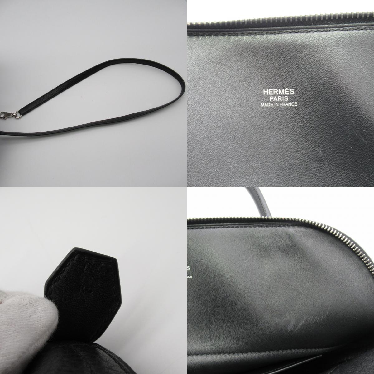 Hermes Bolide 31 Black Leather Handbag