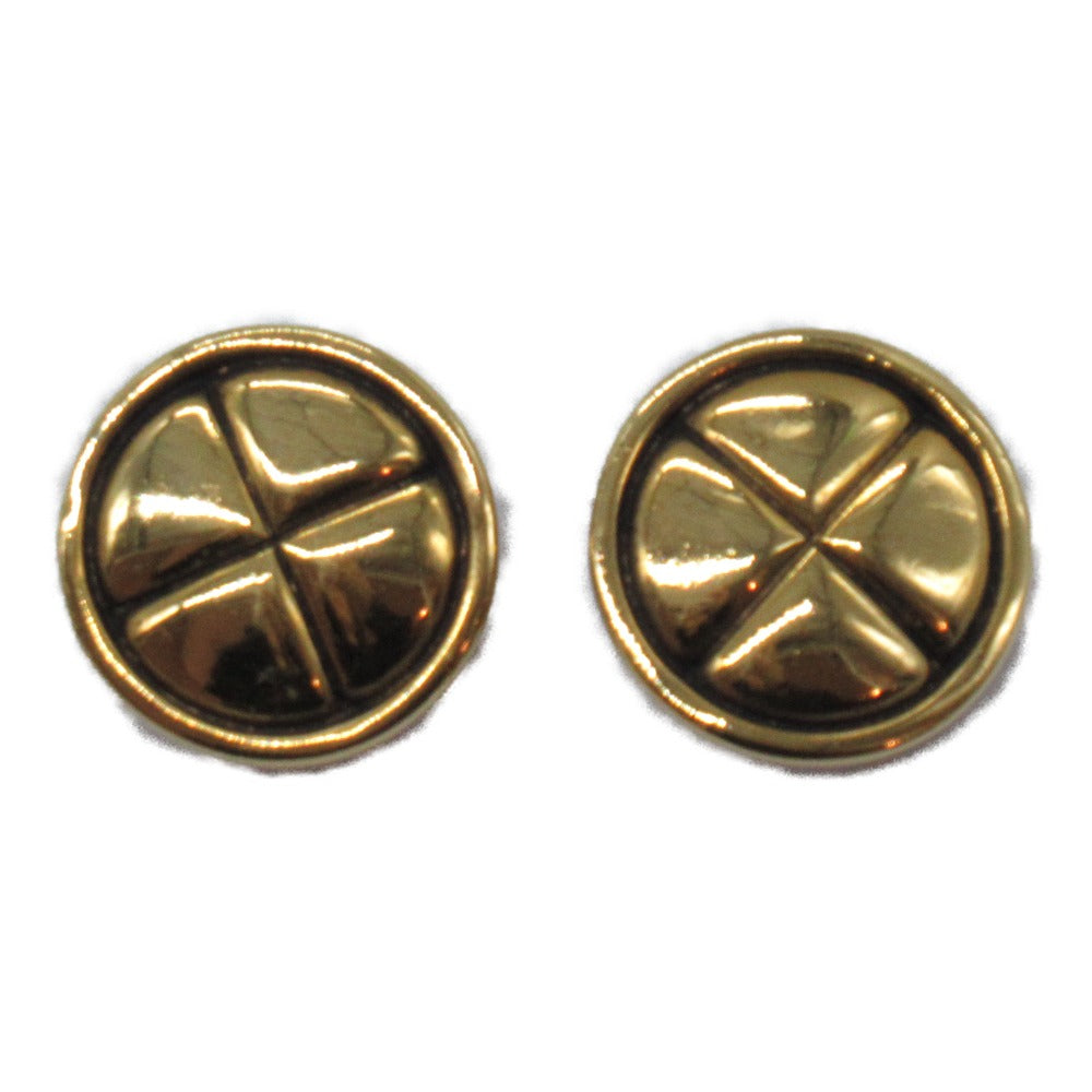 Chanel Clover Clip On Earrings Metal Earrings in Very Good Condition