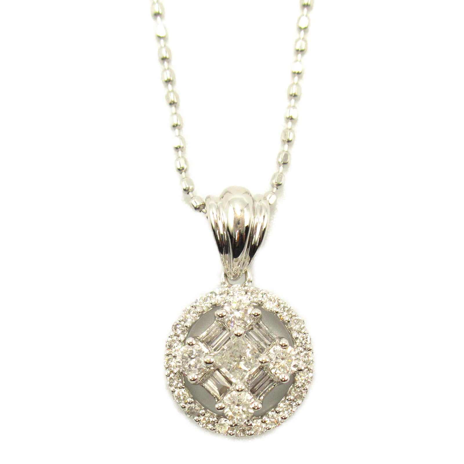 K18WG White Gold Diamond Necklace