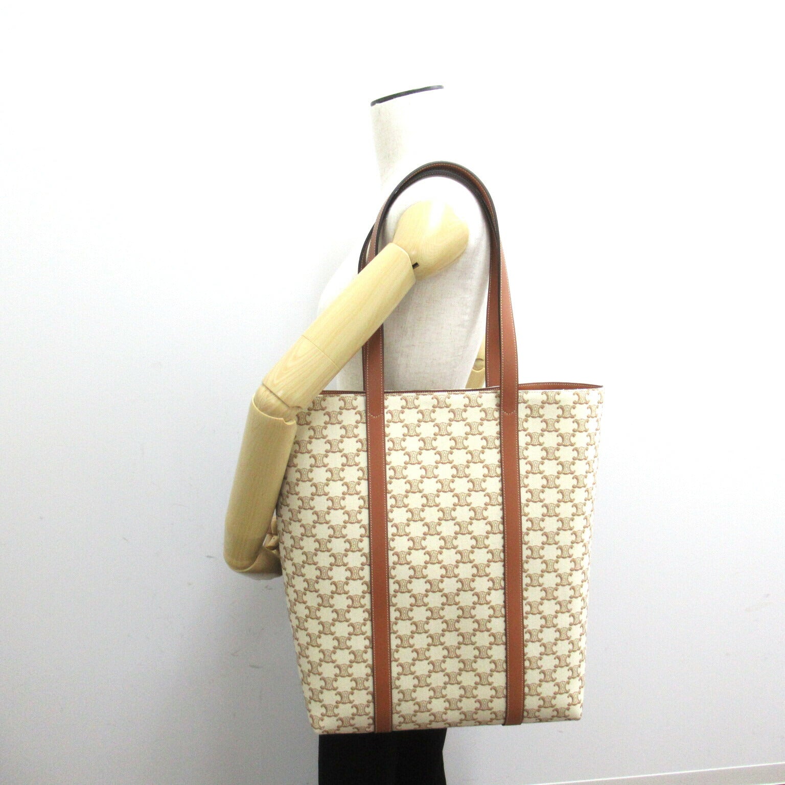 Celine Triomphe Canvas Leather Tote Bag