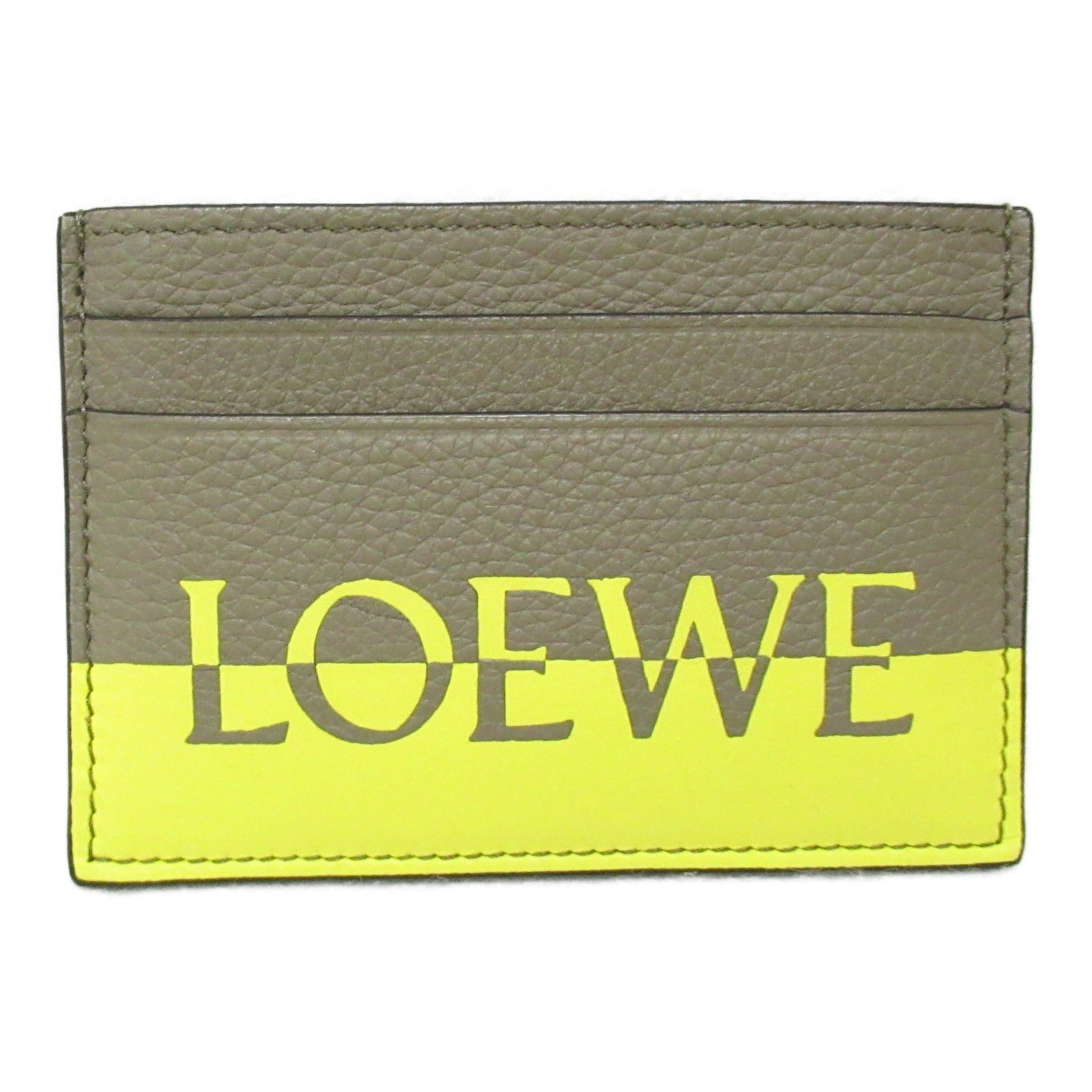 Loewe Leather Card Case Brown Yellow