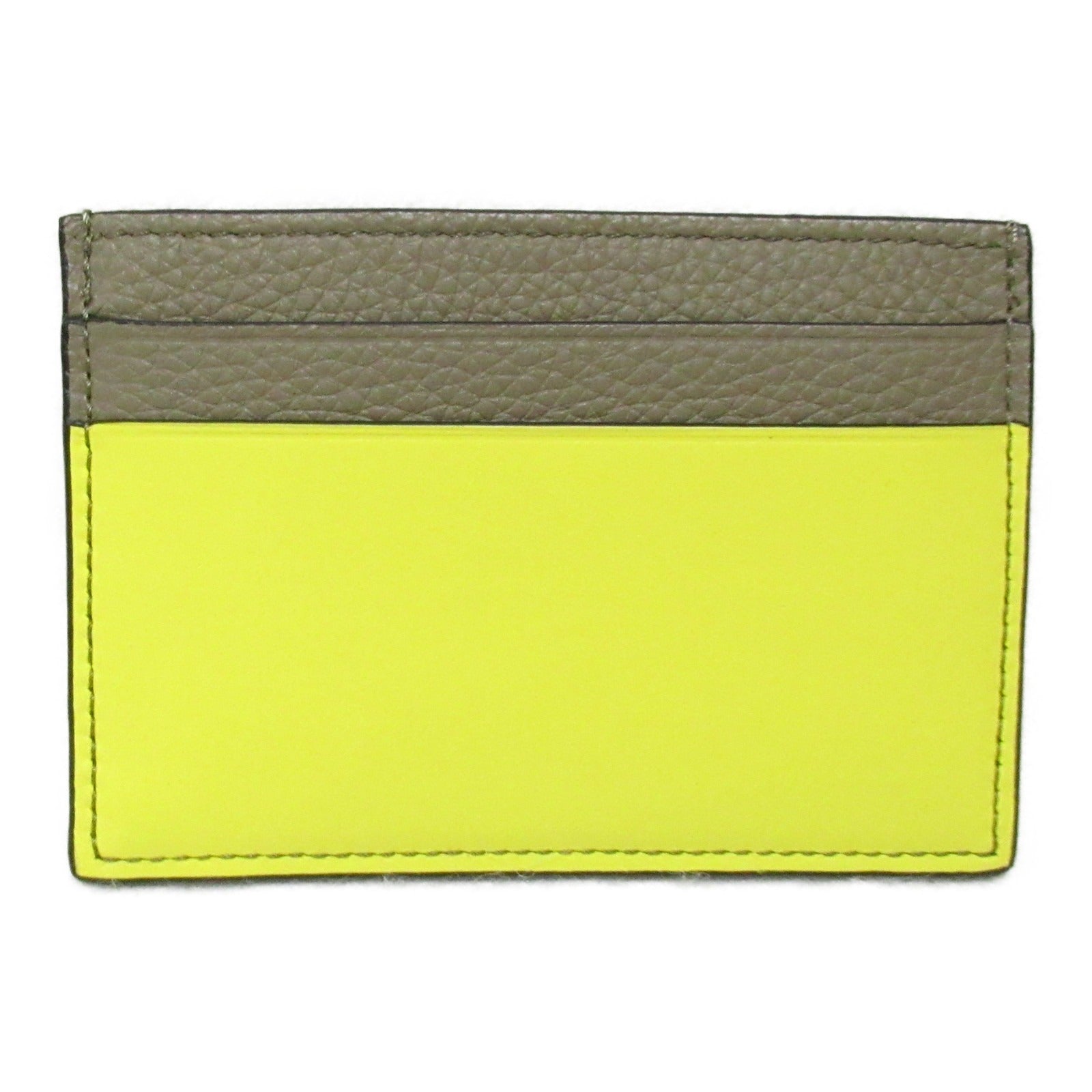 Loewe Leather Card Case Brown Yellow