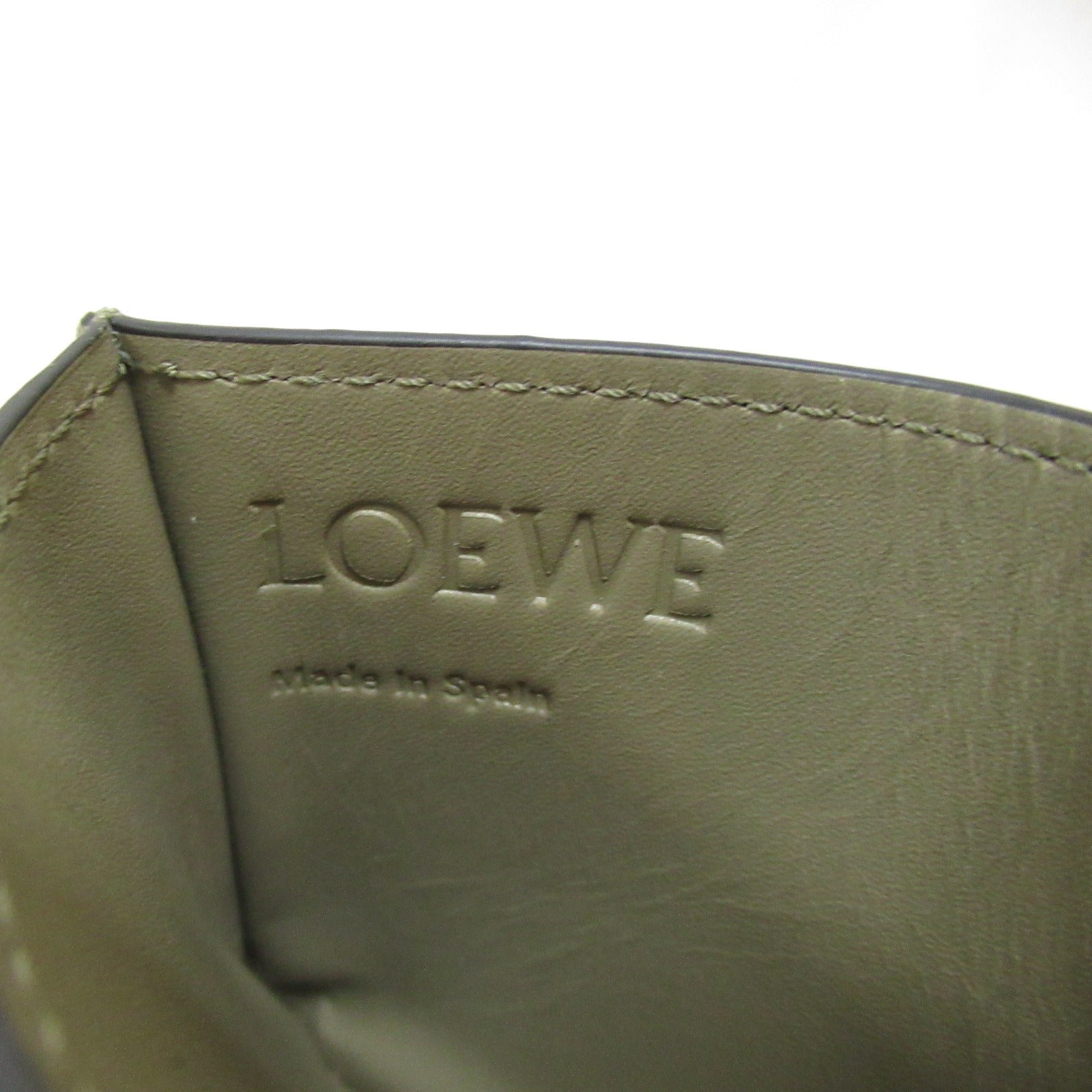 Loewe Leather Card Case Brown Yellow