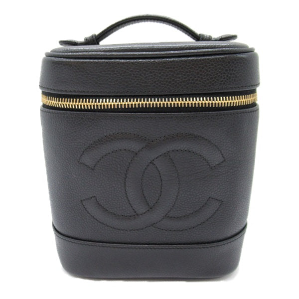 Chanel CC Caviar Vertical Vanity Case Leather Vanity Bag in Good condition