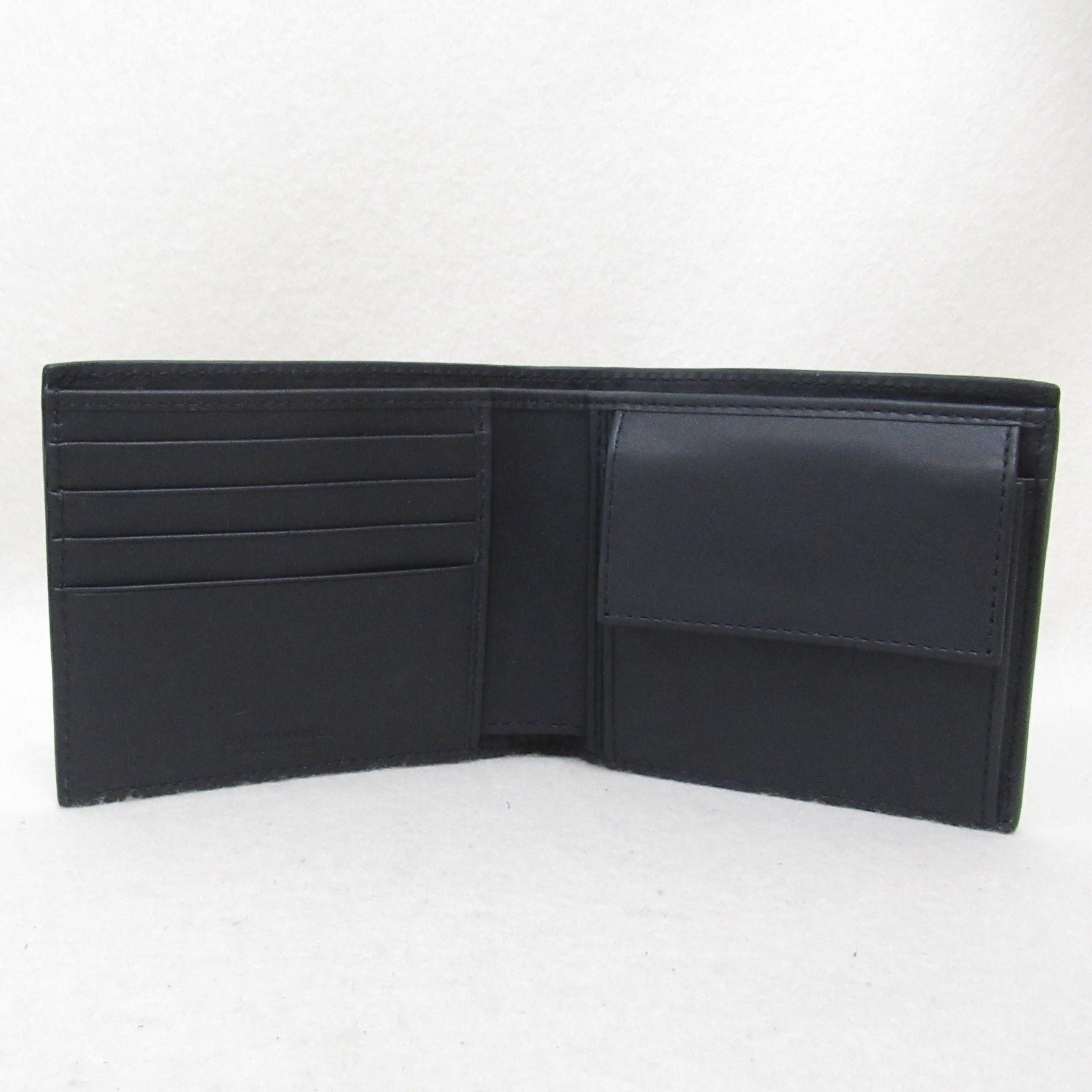 Bottega Veneta Leather Bifold Wallet Navy