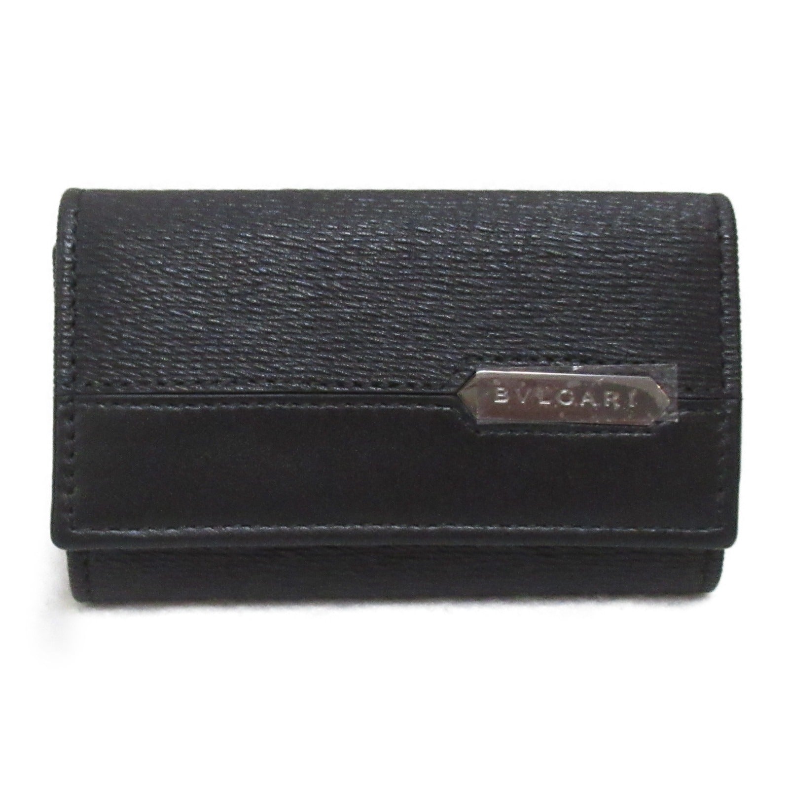 Bvlgari Leather 6 Key Case Black