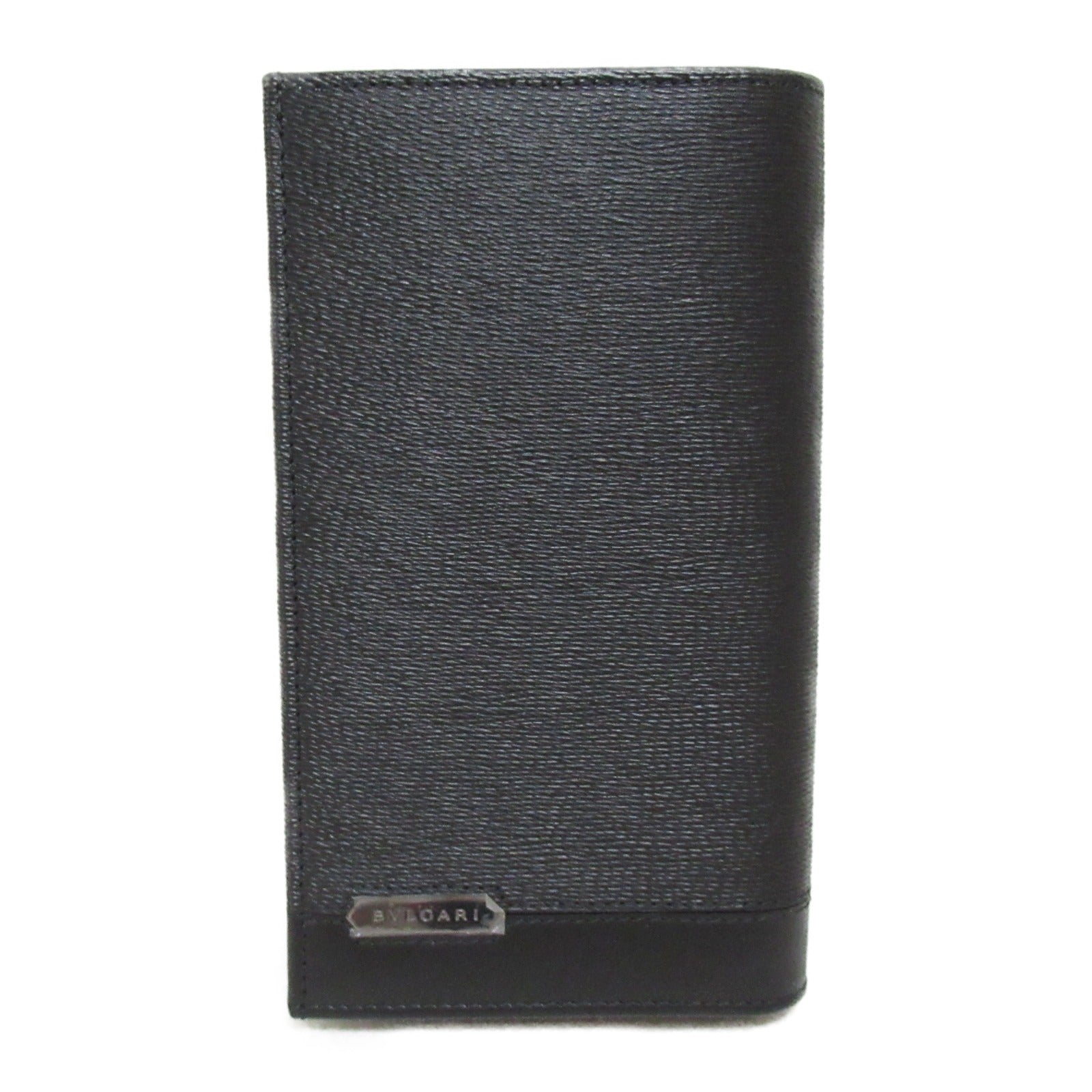 Bvlgari Leather Bifold Long Wallet Black