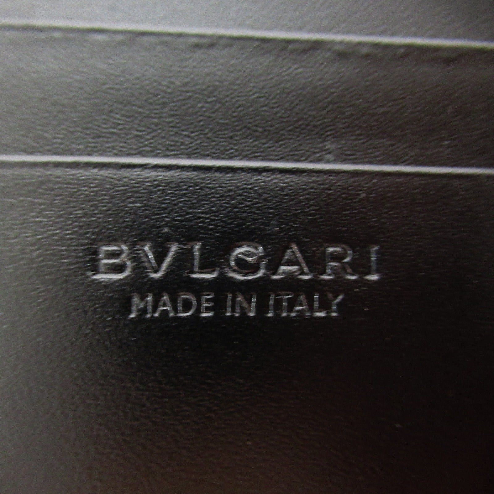 Bvlgari Leather Bifold Long Wallet Black