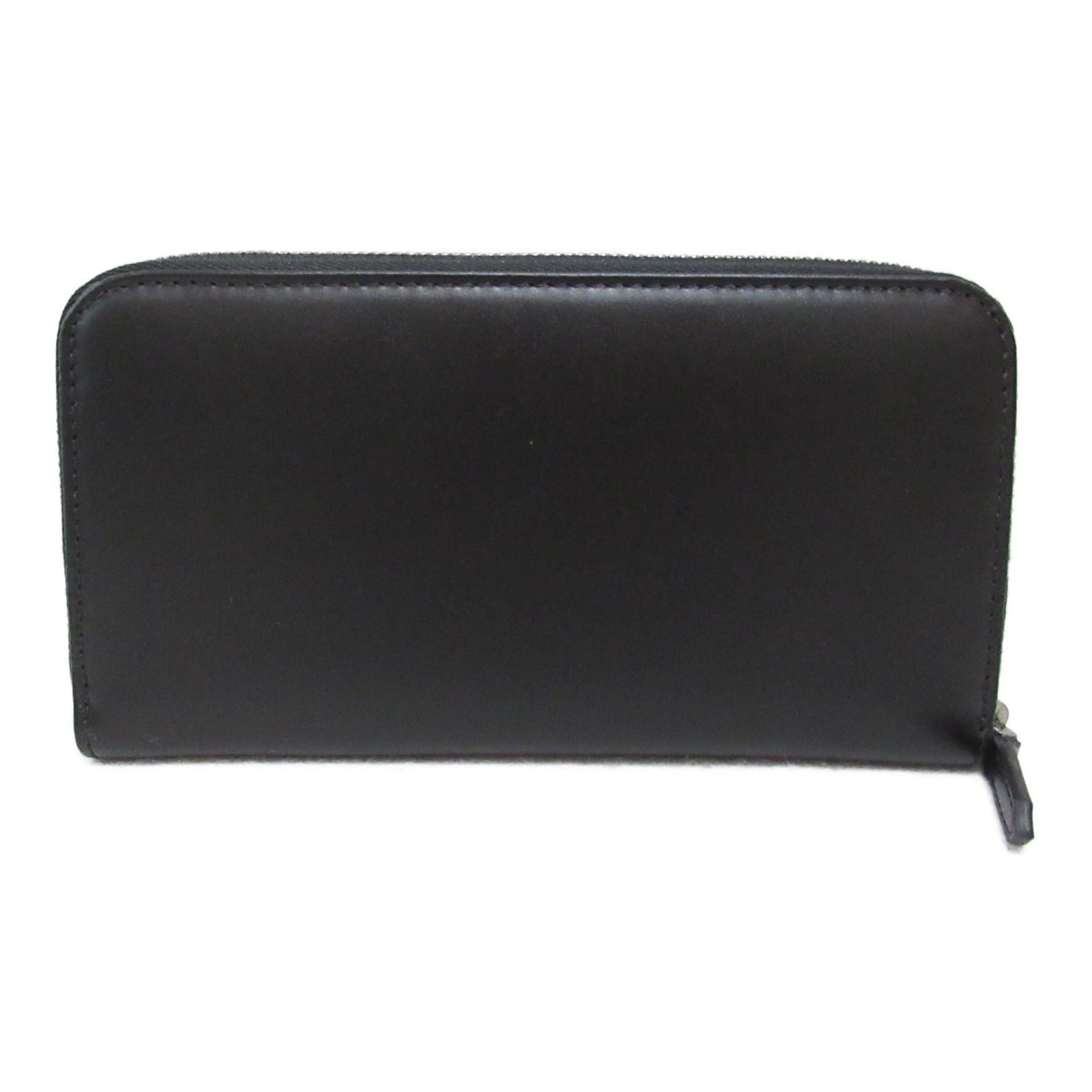 Bvlgari Leather Round Long Wallet Black