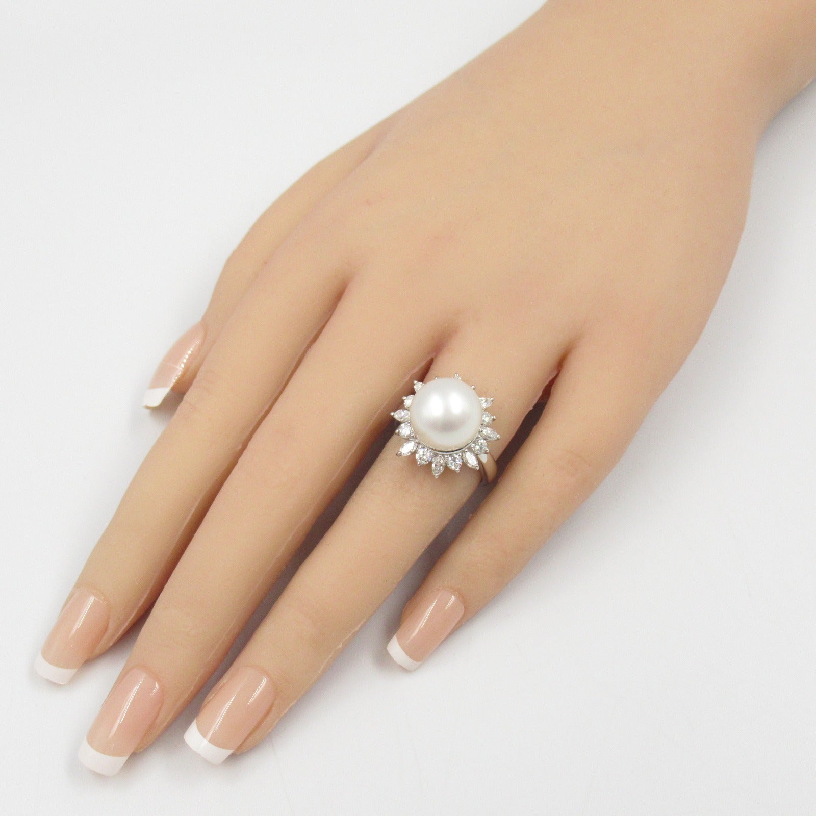 Platinum Diamond Pearl Ring Jewelry