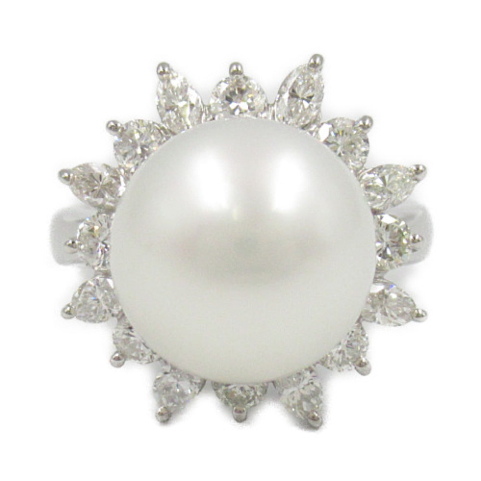 Platinum Diamond Pearl Ring Jewelry