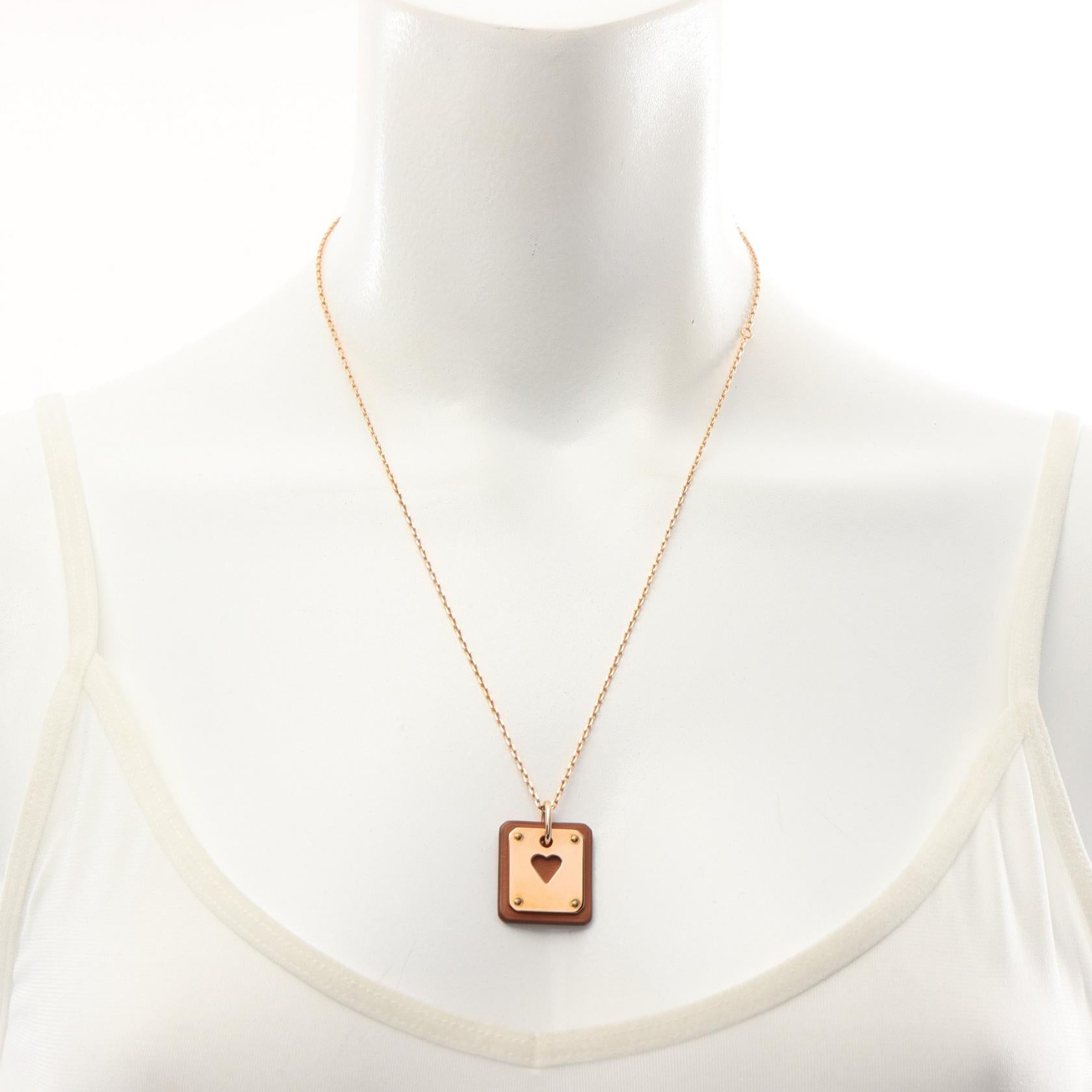 Hermes Gold Necklace As de Coeur PM