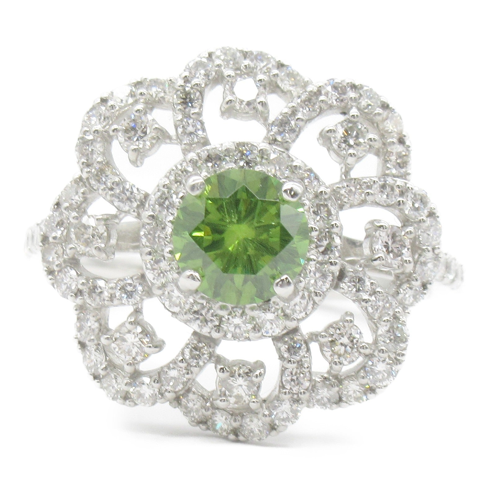 Demantoid Garnet Diamond Ring Pt950 Platinum