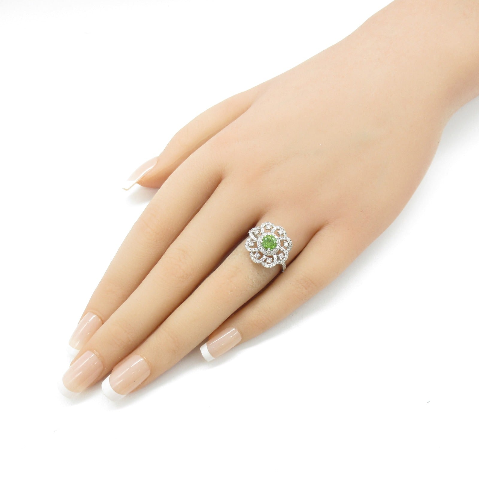 Demantoid Garnet Diamond Ring Pt950 Platinum