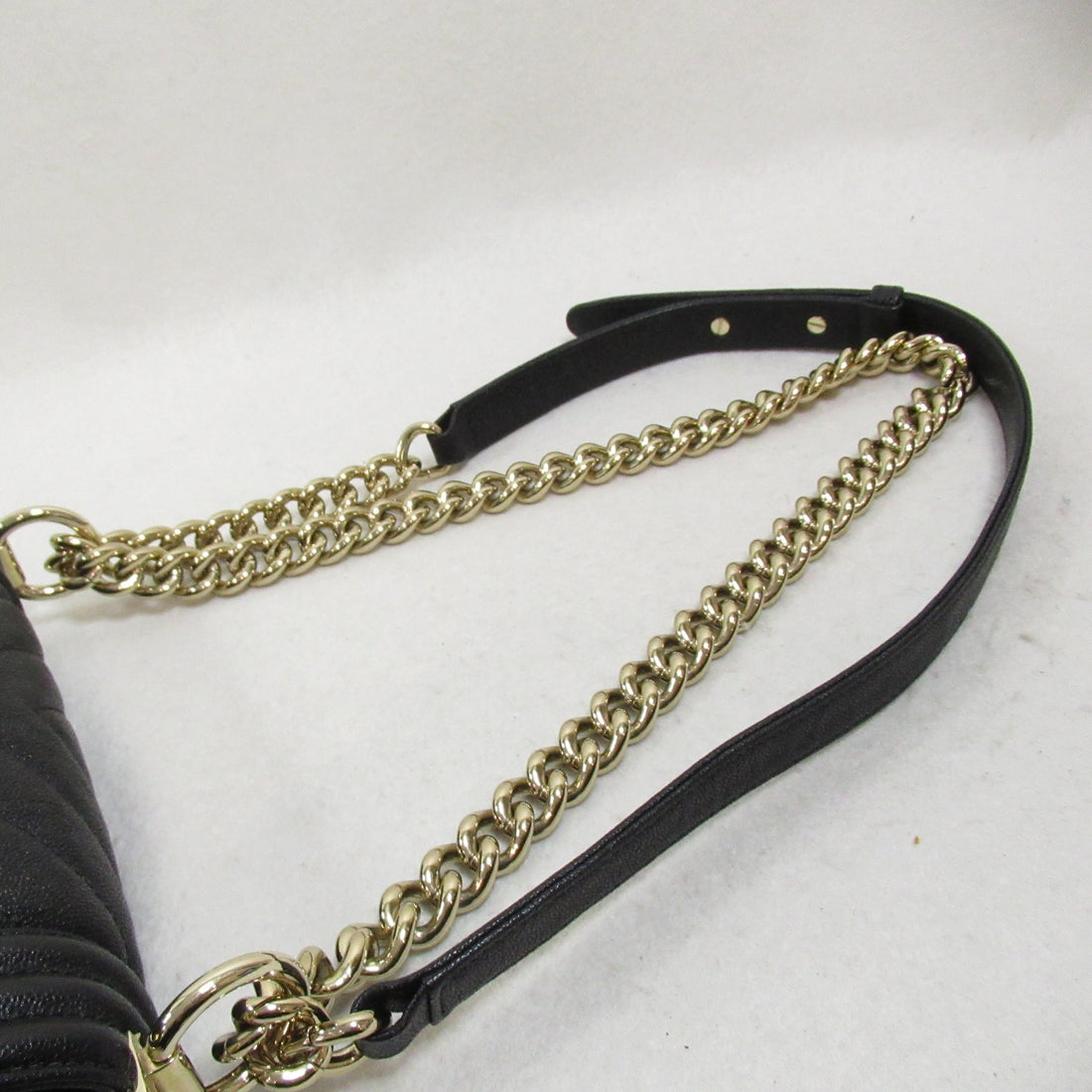 Chanel Boy Caviar Chain Shoulder Bag Black