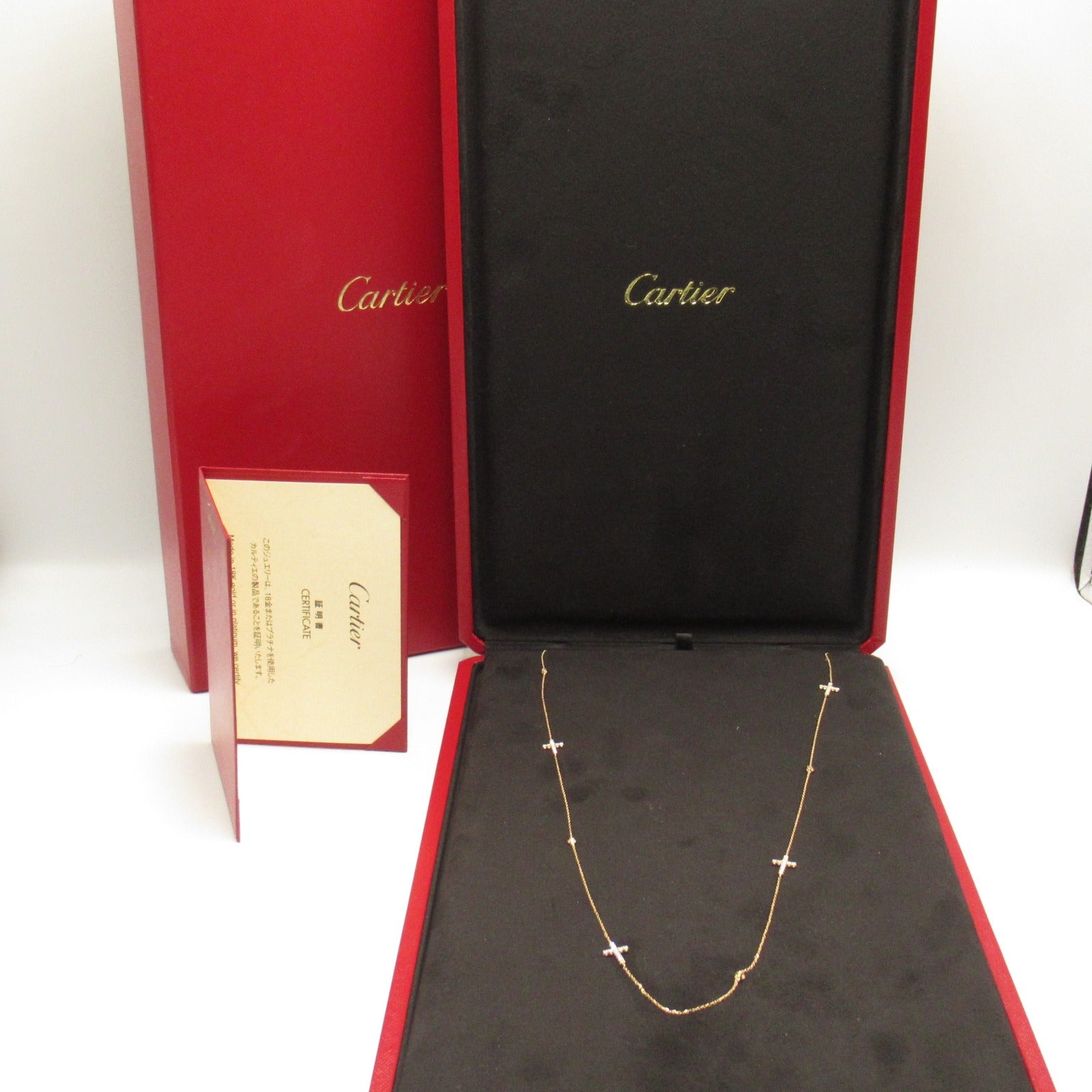 Cartier Diamond Necklace K18PG Pink Gold