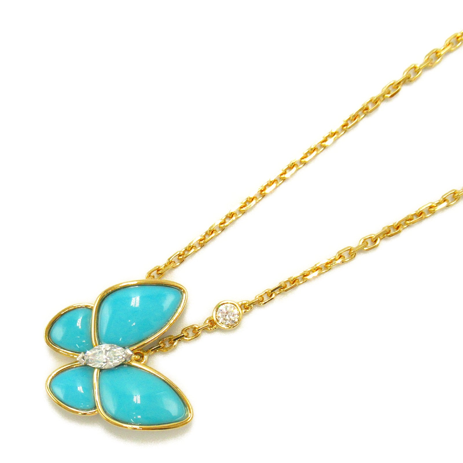 Van Cleef & Arpels Turquoise Diamond Necklace K18 Gold