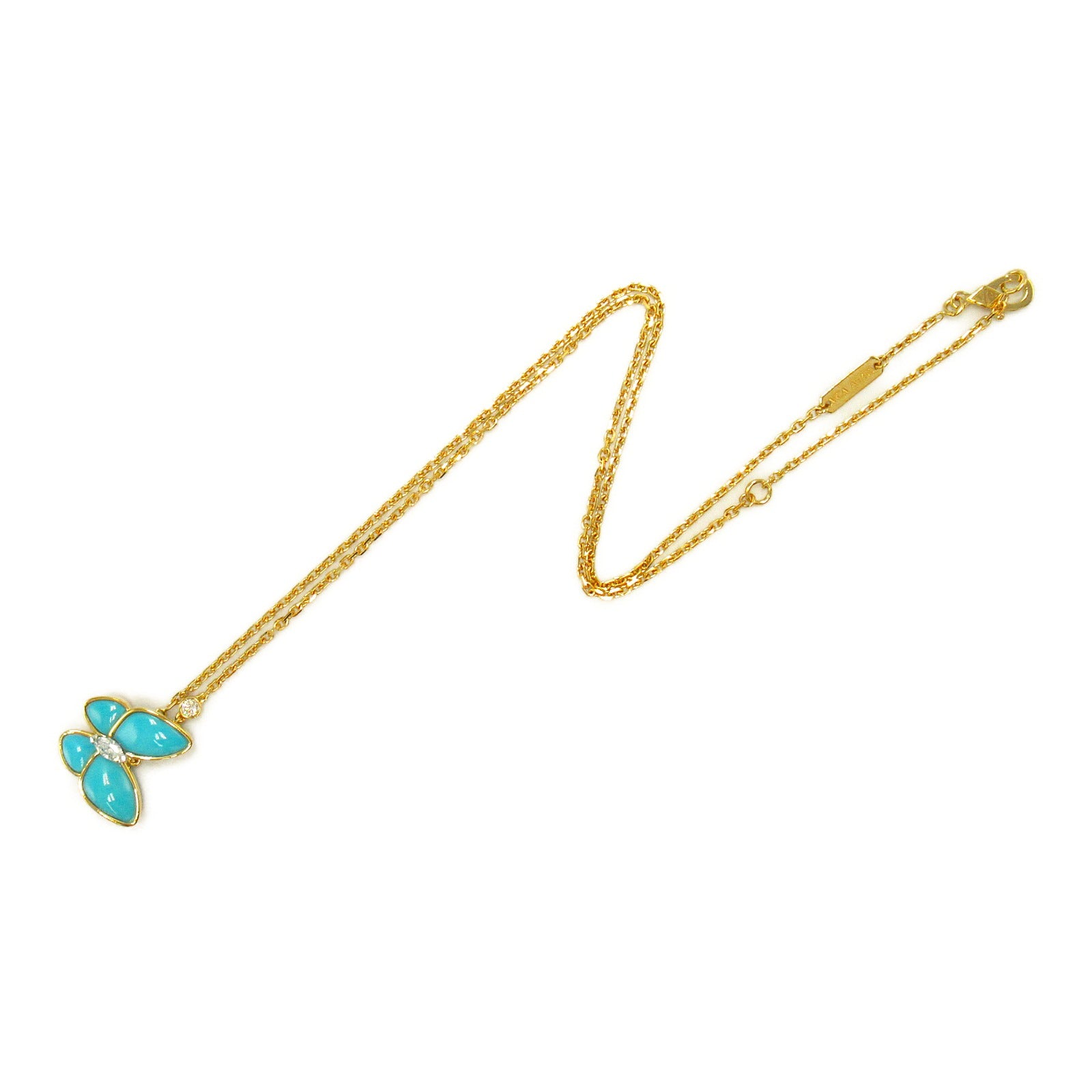 Van Cleef & Arpels Turquoise Diamond Necklace K18 Gold