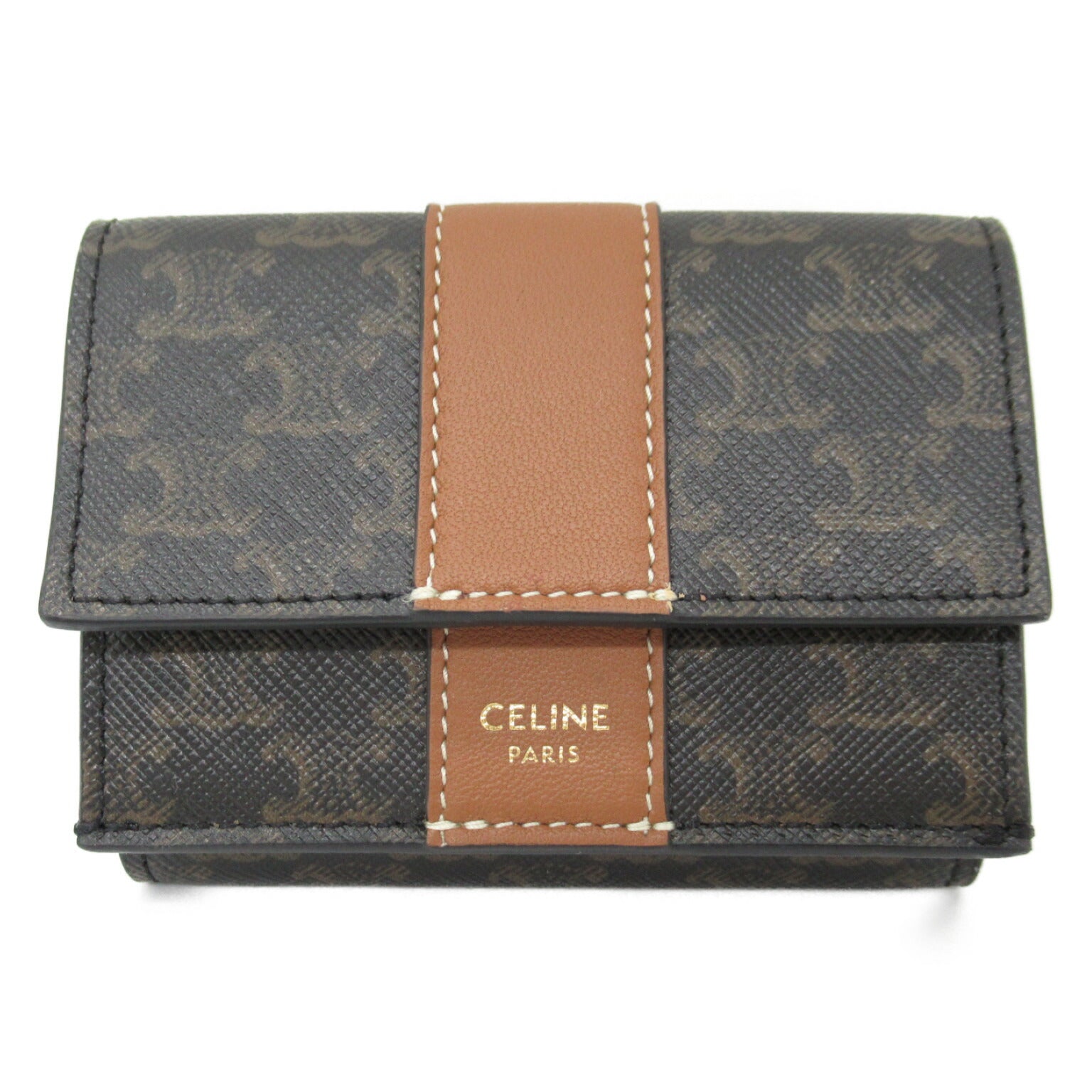 Celine Canvas Long Wallet Black/Brown