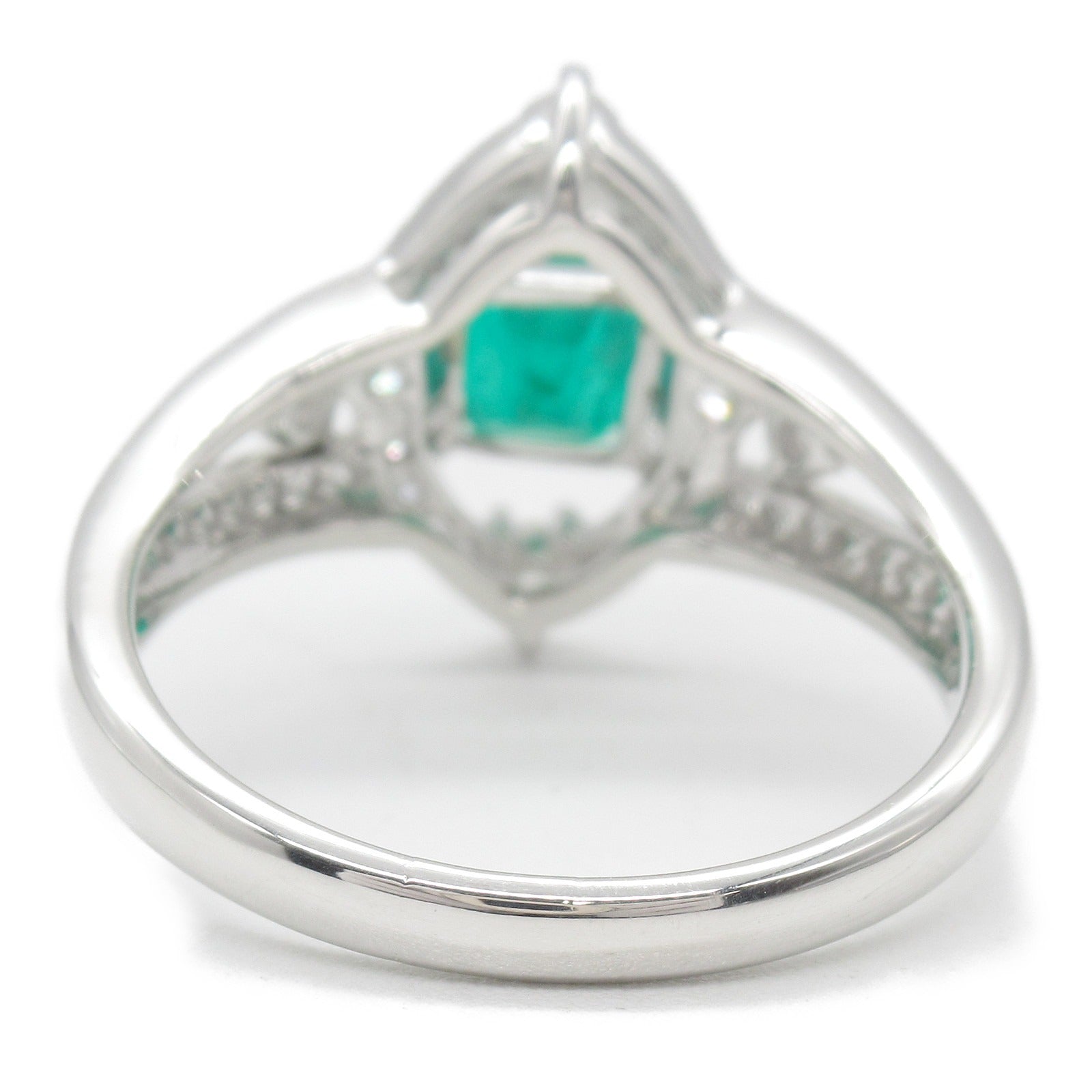 Emerald Diamond Ring K18WG White Gold