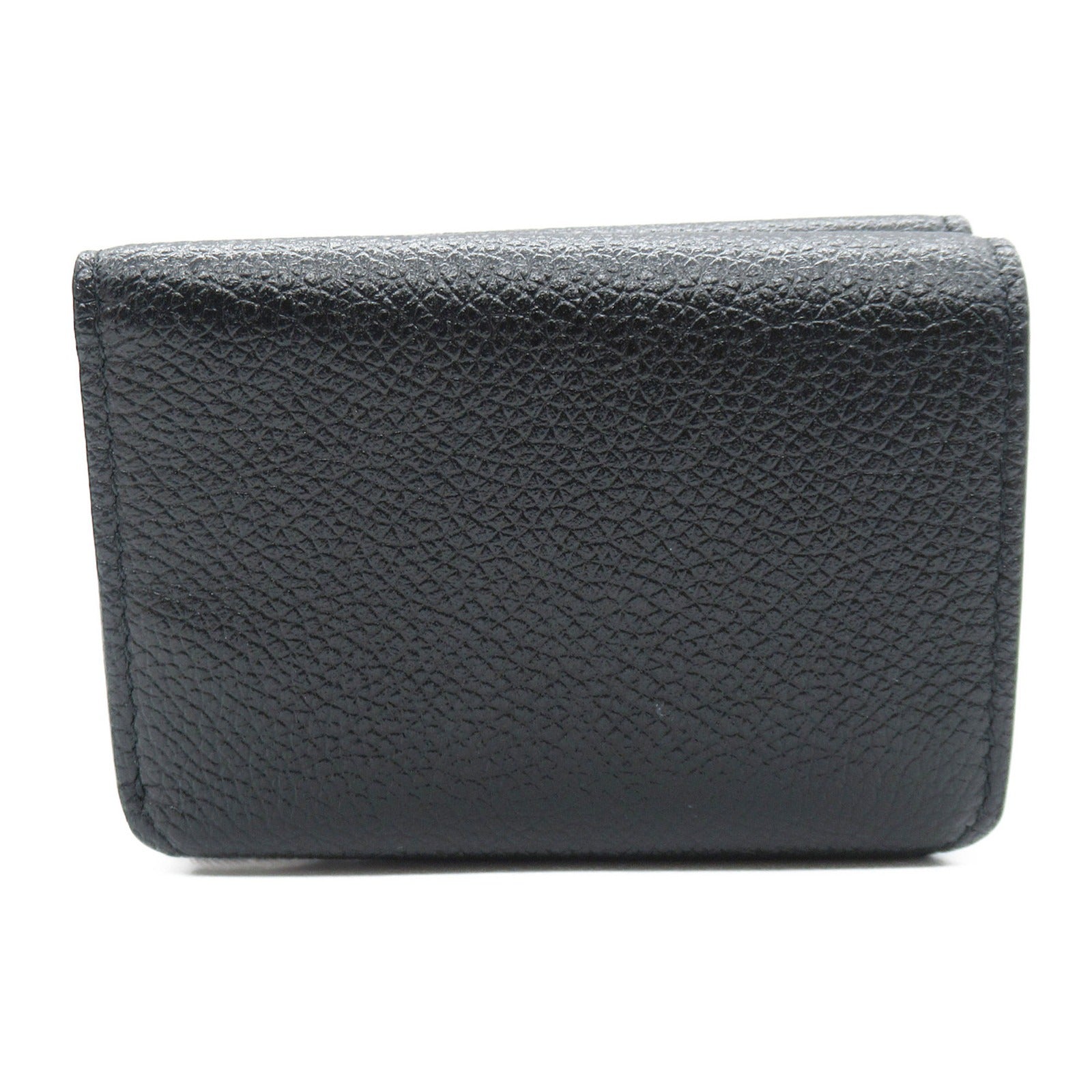 Balenciaga Leather Trifold Wallet Black